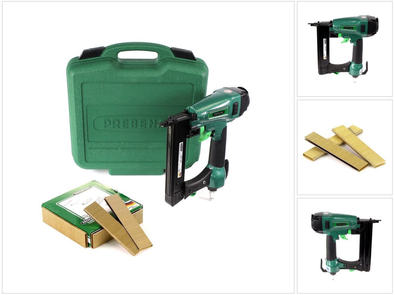 Prebena Druckluft-Nagler 3GP-E40 Druckluft Nagler Klammergerät Typ E im Transportkoffer + Preb