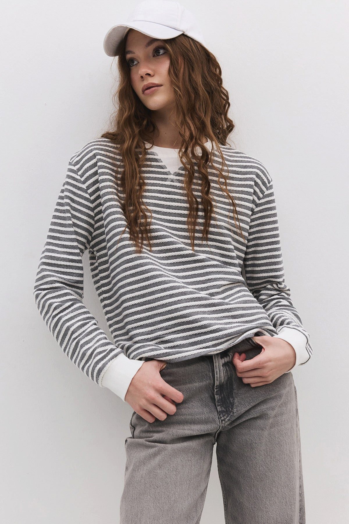 No Matter What Kapuzensweatshirt Langärmeliges gestreiftes Sweatshirt