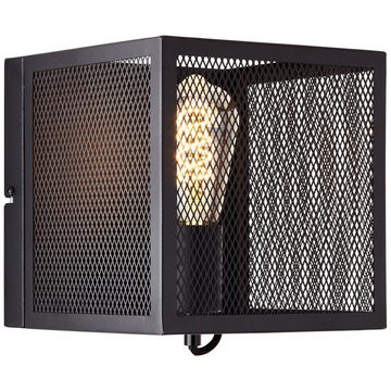 Lightbox Wandleuchte, ohne Leuchtmittel, Wandlampe, 20 x 20 x 20 cm, E27, max. 40 W, Metall, schwarz korund