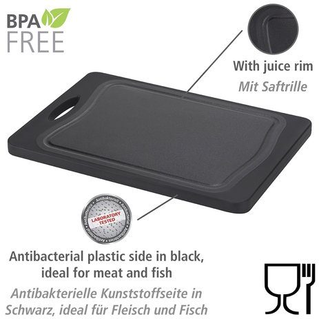 Kombi, mit WENKO Saftrille Schneidebrett Bambus, Polypropylen, (1-St), Kunststoff,