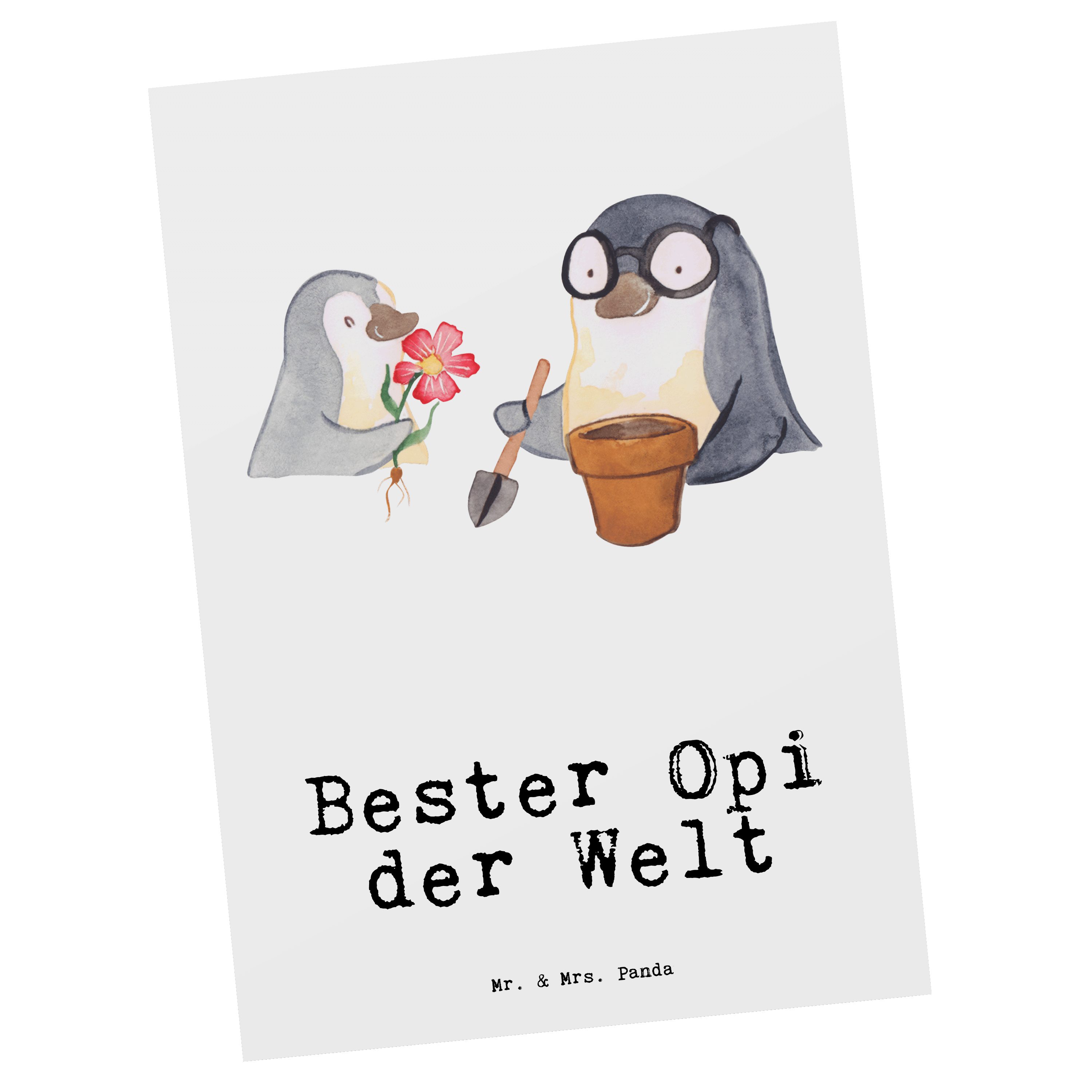 Mr. & Geschenkkarte, Opi Postkarte Bester Grußkarte, - Ansichtskarte, Panda Geschenktipp Welt Karte, für, - Einladung, der Freude Weiß Geschenk, machen, Pinguin Mrs