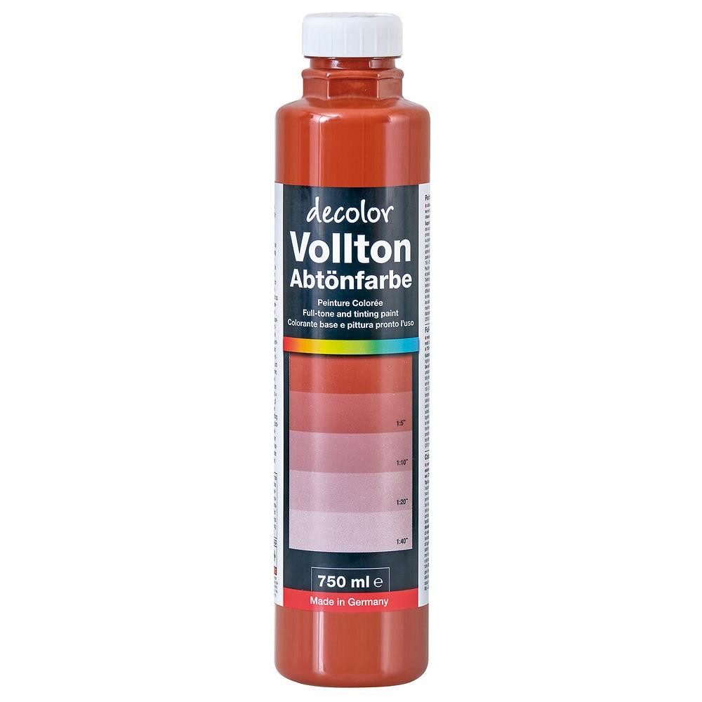 PUFAS Vollton- und Abtönfarbe decolor Vollton- und Abtönfarbe, Ziegelrot 750 ml