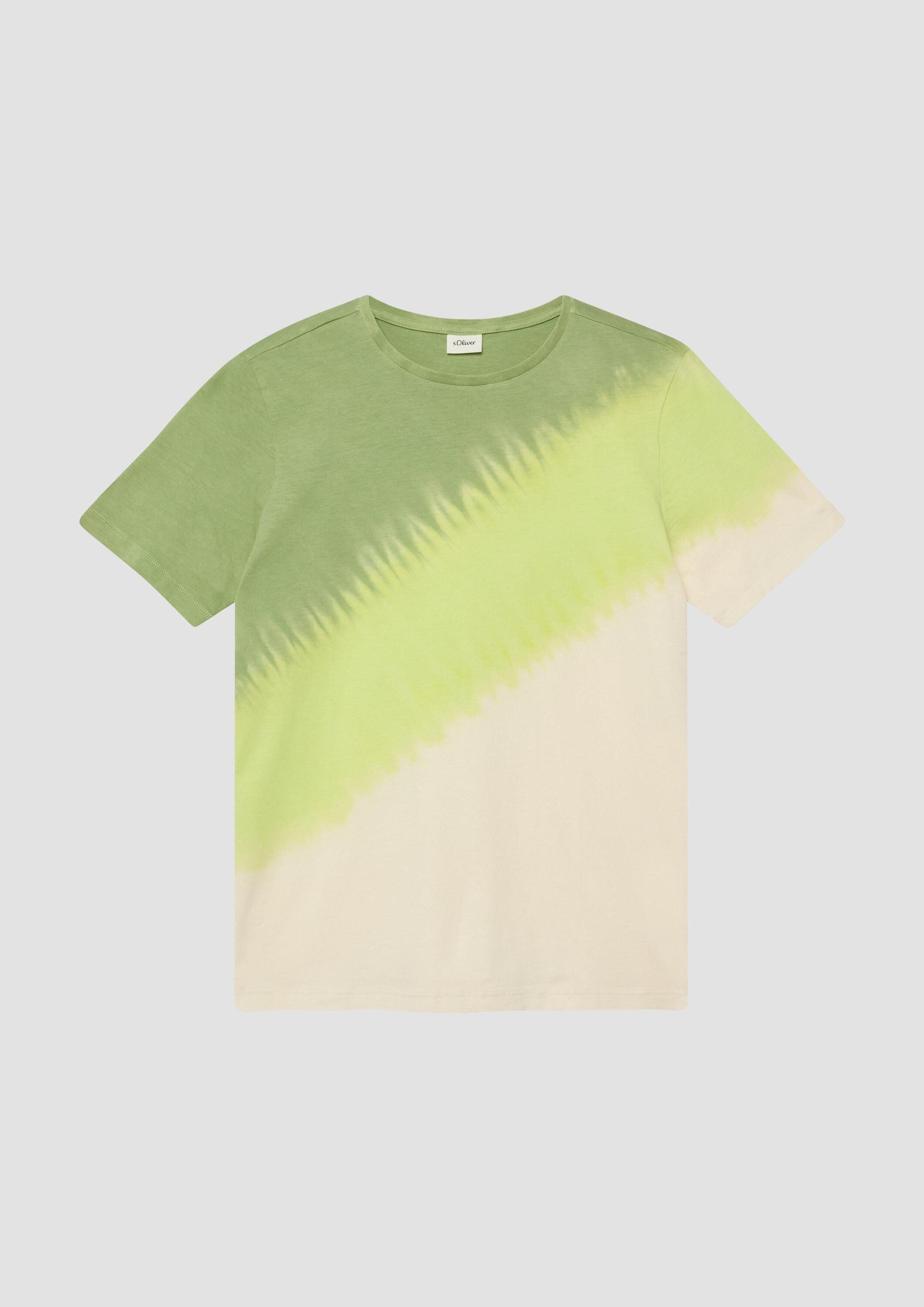 s.Oliver Kurzarmshirt T-Shirt T-Shirt mit Dip-Dye-Effekt
