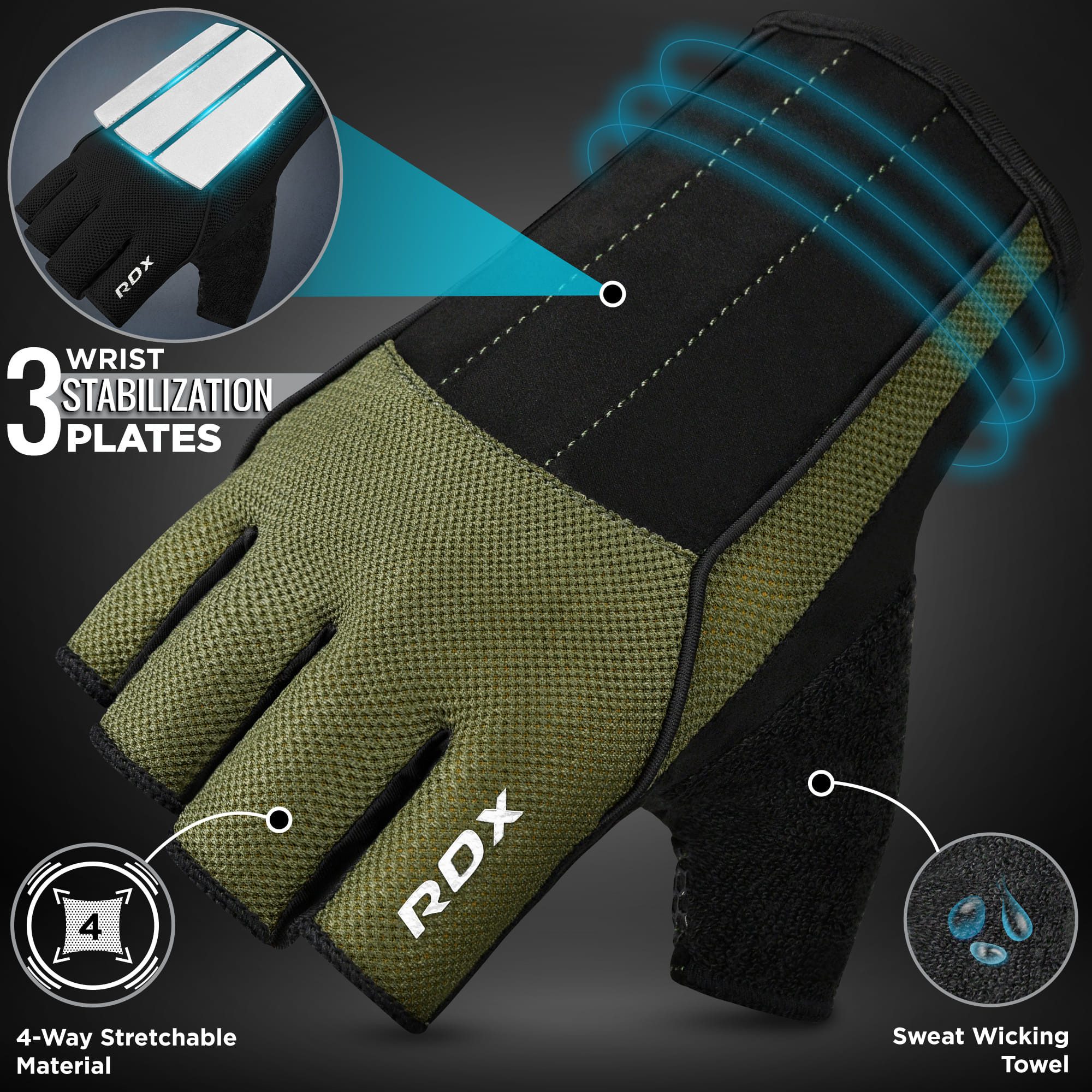 RDX Sports Trainingshandschuhe RDX W3 Workout Gym Handschuhe