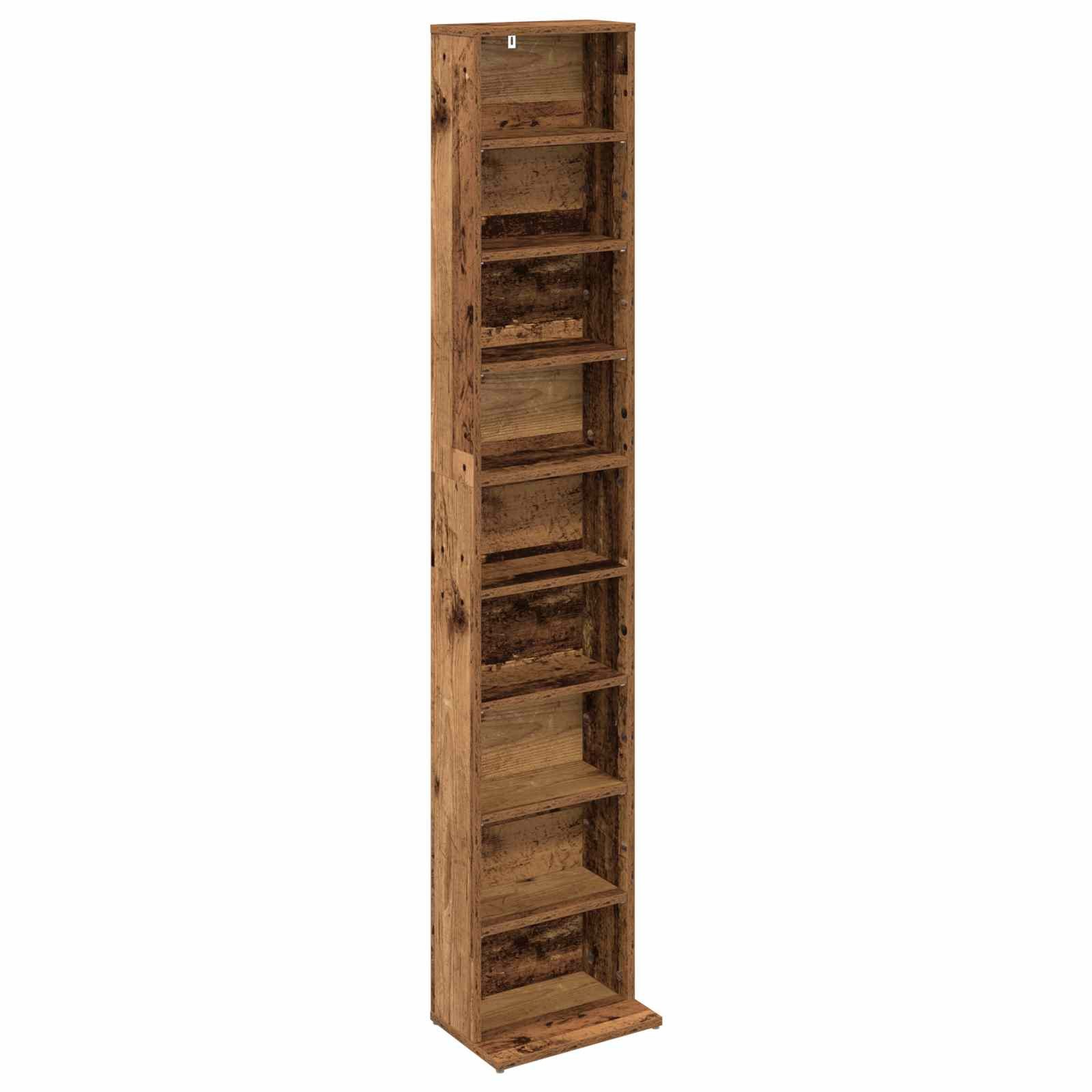 vidaXL Schranksystem CD Regal Altholz 33 x 23,5 x 175 cm Holzwerkstoff (1-St)