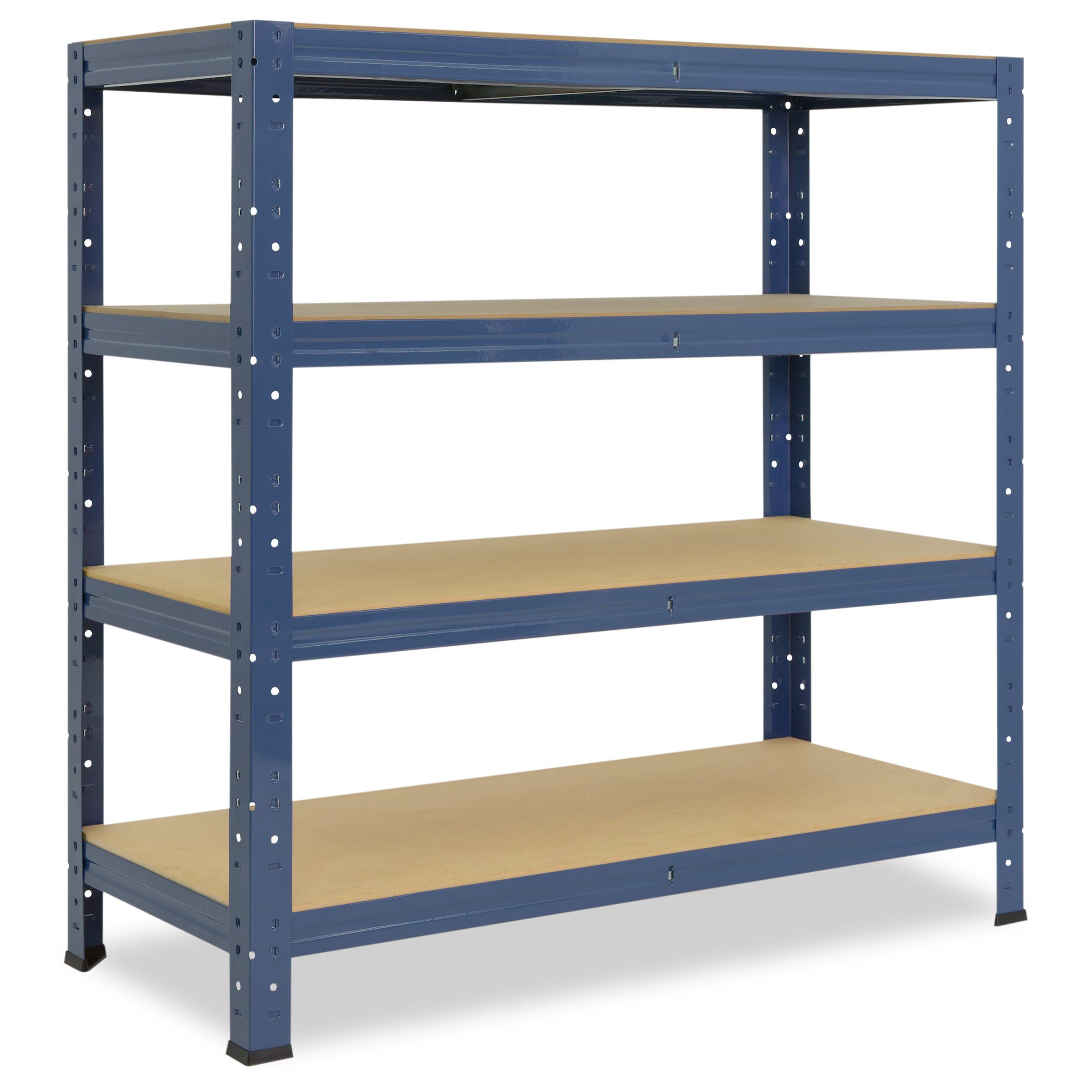shelfplaza Schwerlastregal HOME, 100x60x30cm blau, 4 Böden, Kellerregal, Garagenregal, Steckregal