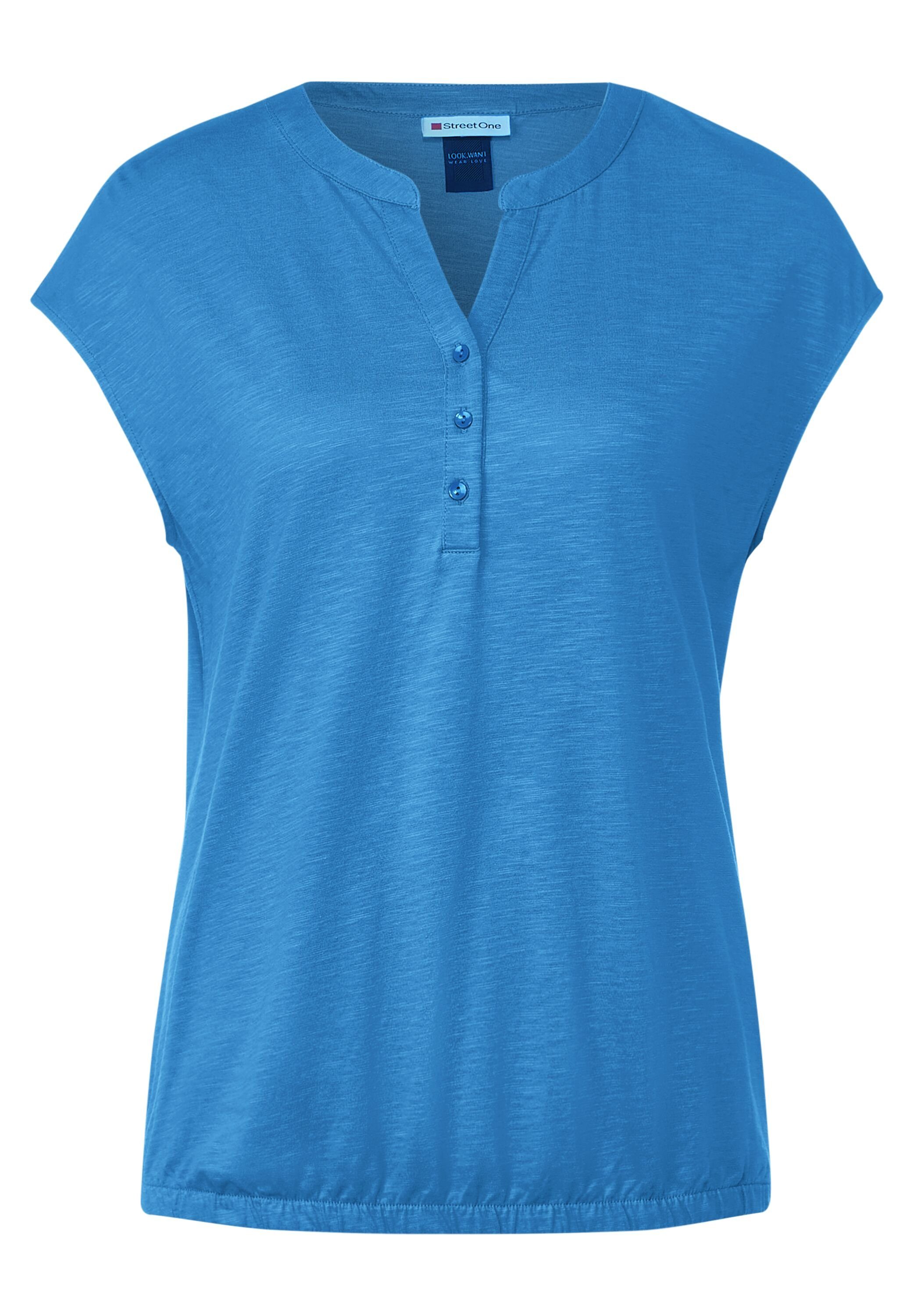 ONE T-Shirt in Unifarbe bay STREET blue