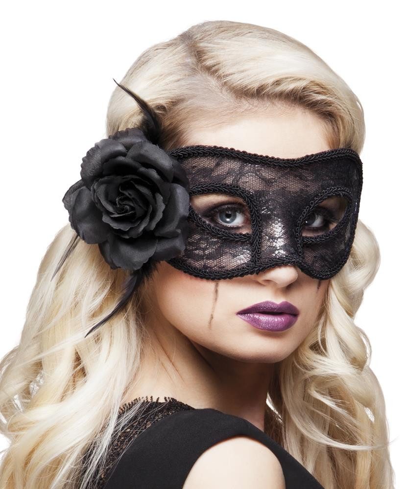 Kostüm Augenmaske Spitze Mystique Black