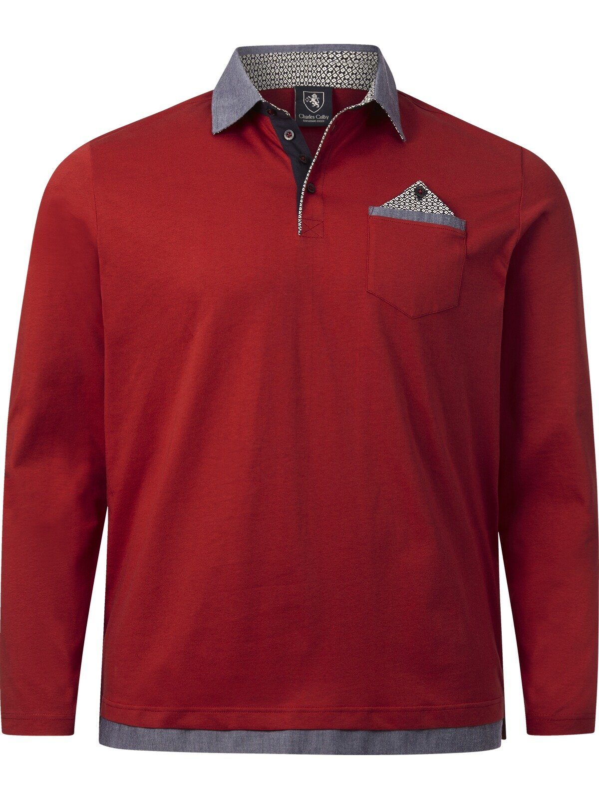 Charles Colby Poloshirt EARL SWEENEY mit angedeutetem Einstecktuch