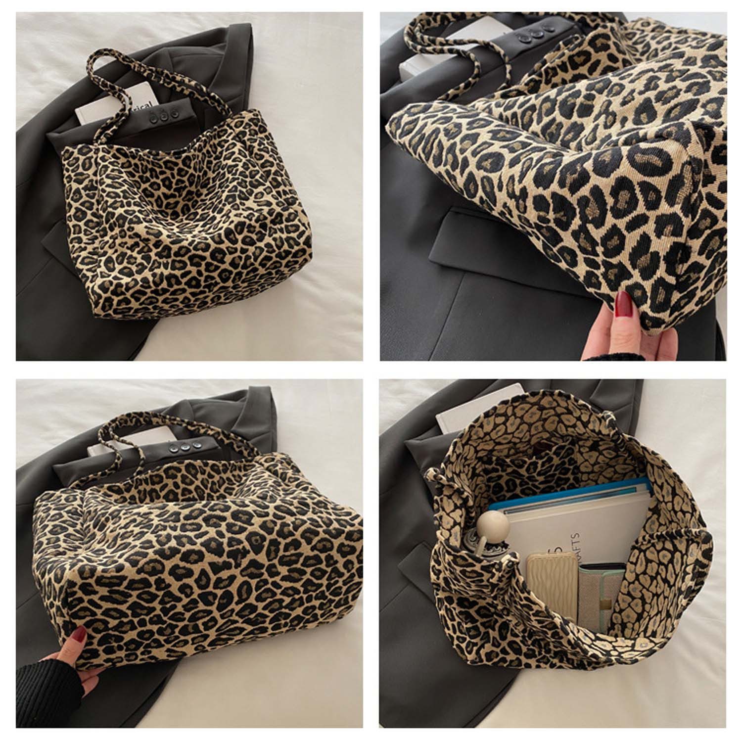 Oemmn Umhängetasche Damen Schultertasche Schultertasche mit Leopardenmuster – Bild 4 von 5