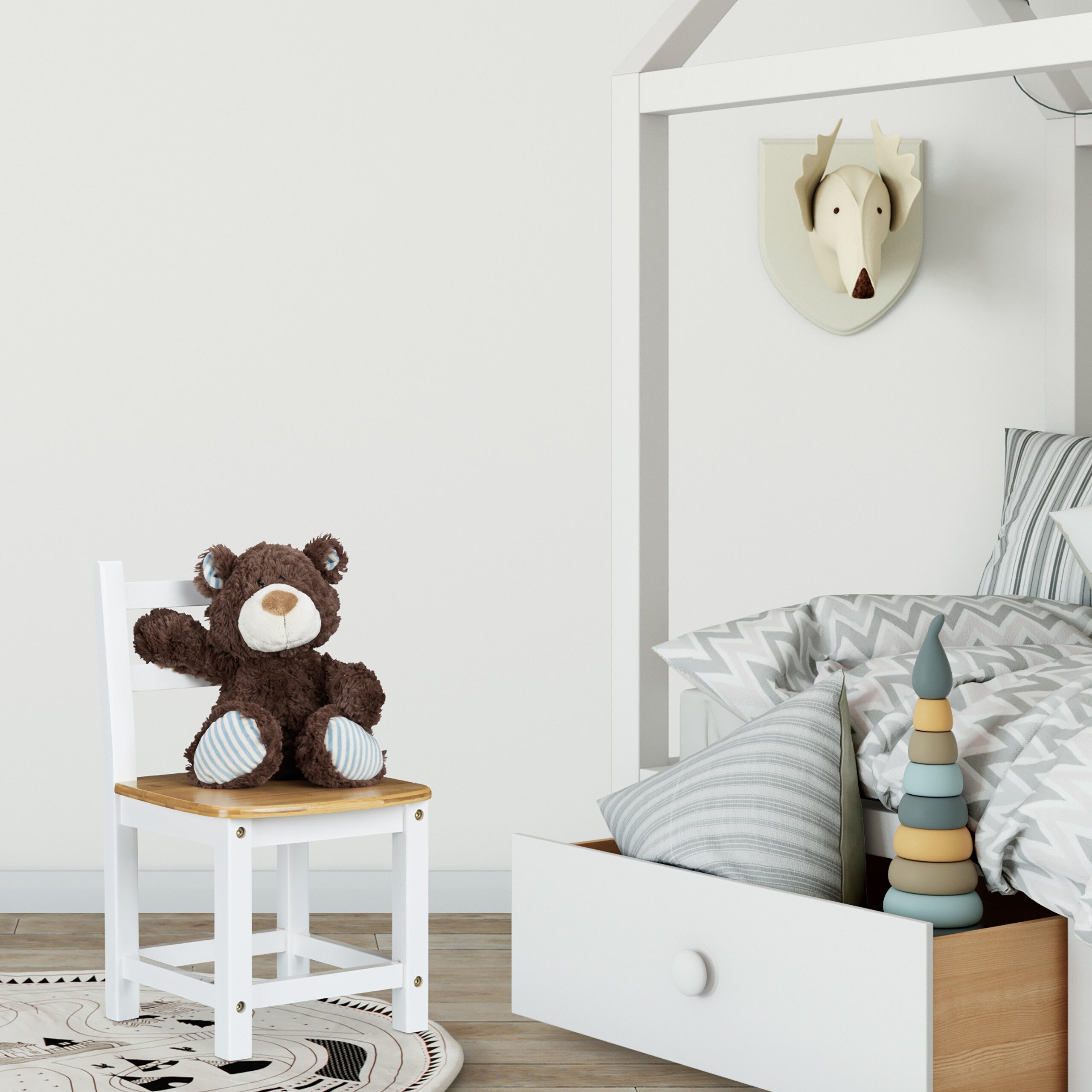 relaxdays Stuhl Kinderstuhl RUSTICO weiß günstig online kaufen