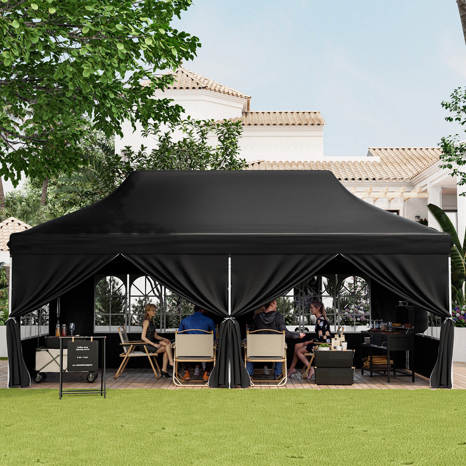 KOMFOTTEU Pavillon, Faltpavillon 3x6m, höhenverstellbar mit günstig online kaufen