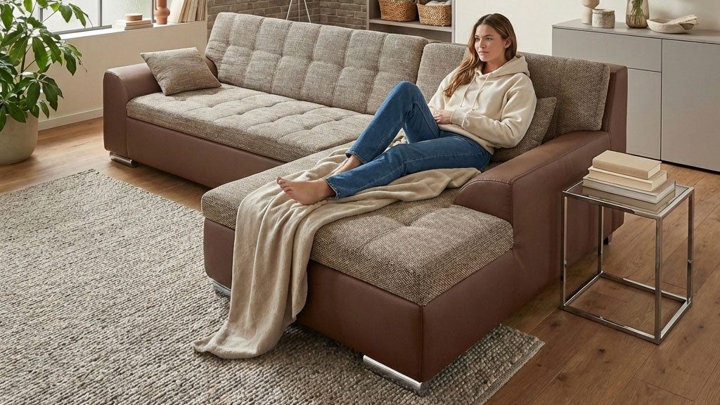 DOMO collection Ecksofa TREVISO viele Bezüge, auch in Cord, L-Form, 267x178 cm, wahlw. mit Bettfunktion, inkl. Zierkissen, Unser Dauertiefpreis