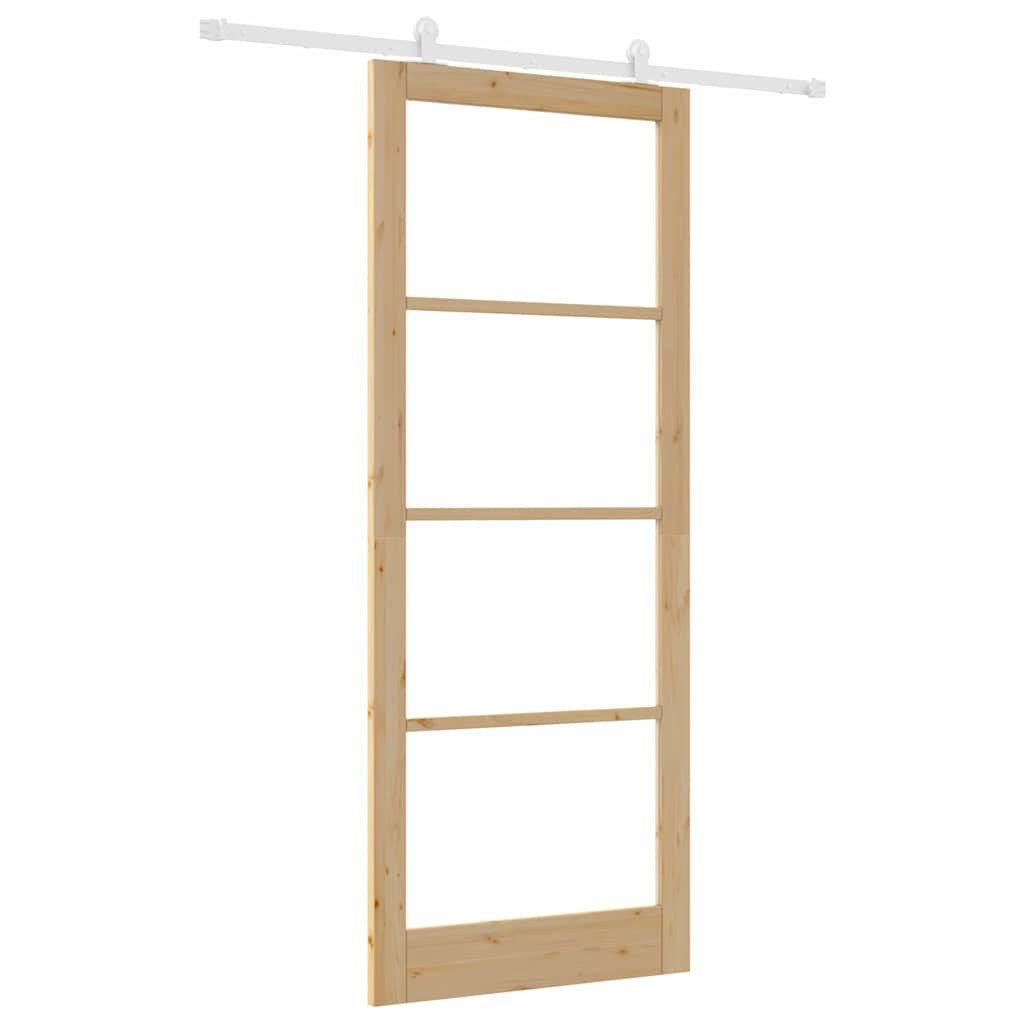 vidaXL Haustür Schiebetür ORKDAL Natur 93 x 232 cm Massivholz Kiefer und Glas (1-St)