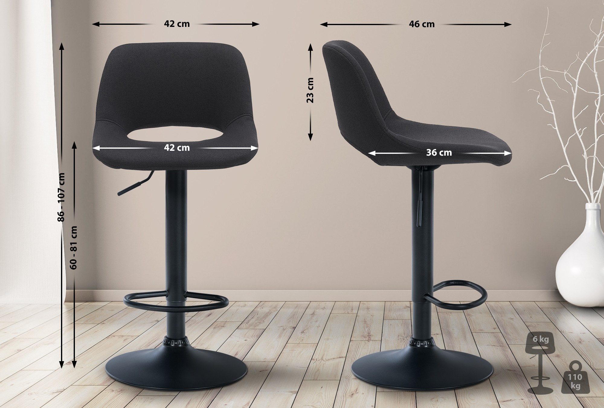 CLP Barhocker Camden (2er Set, 2 günstig online kaufen