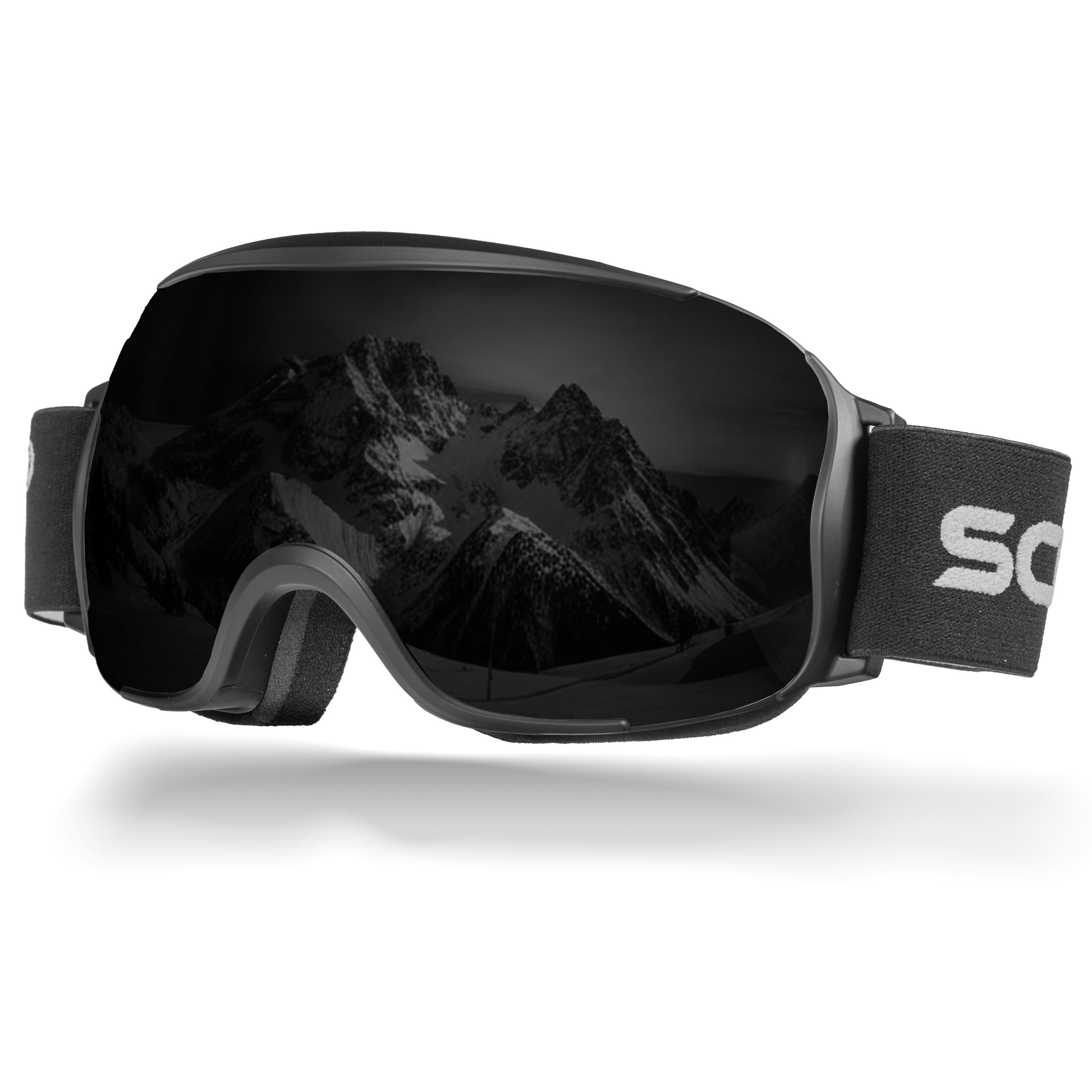 SCHNORR Sportbrille Schnorr Skibrille Kryos - Sphärisch, Dunkel Grau (S4), getönt, Anti-, (1-St), Dunkelgrau getönt (S4)