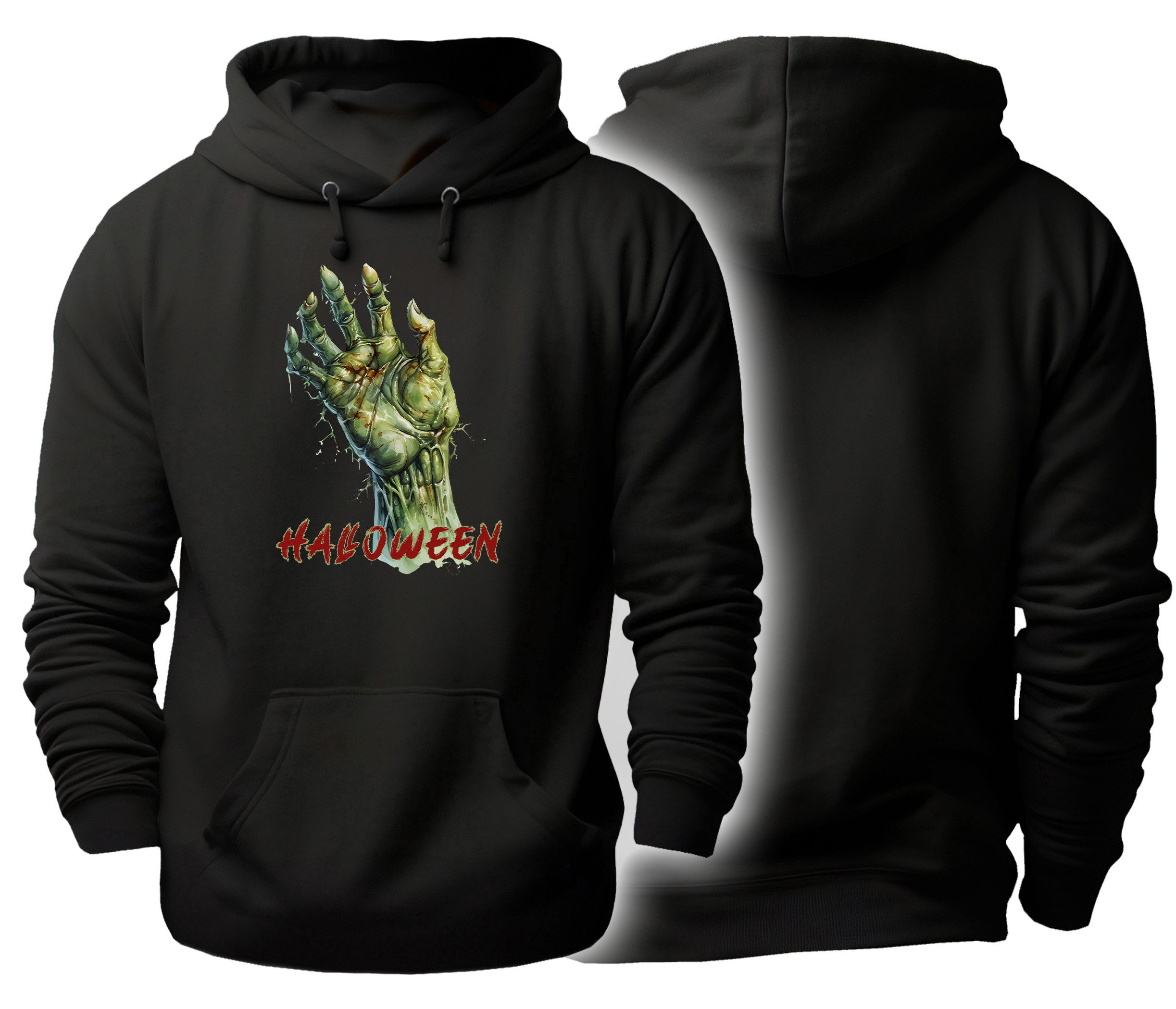 Hoodie Halloween Kapuzen Pulli - Zombiehand