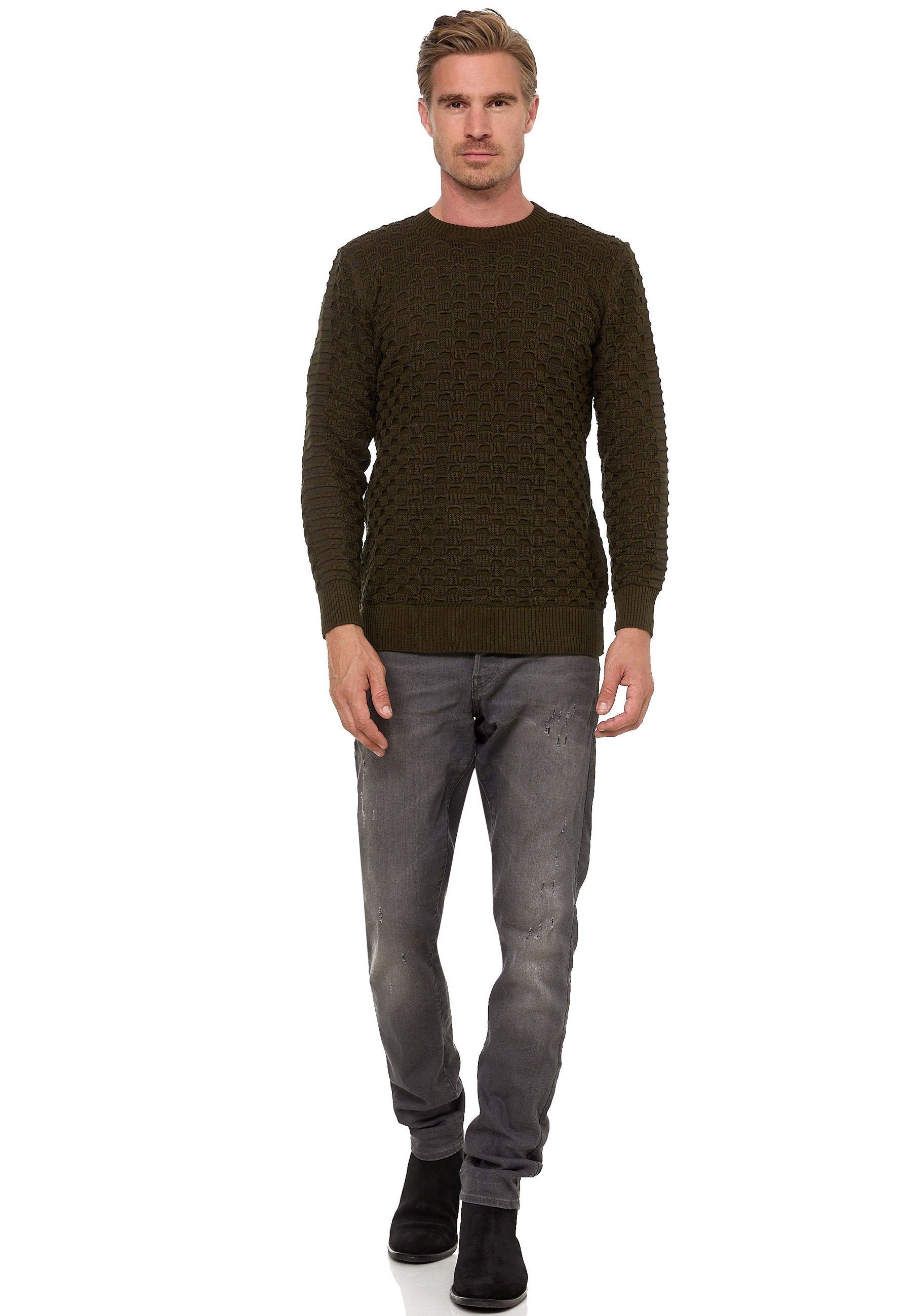 Rusty Neal Strickpullover mit modernem Strickmuster günstig online kaufen