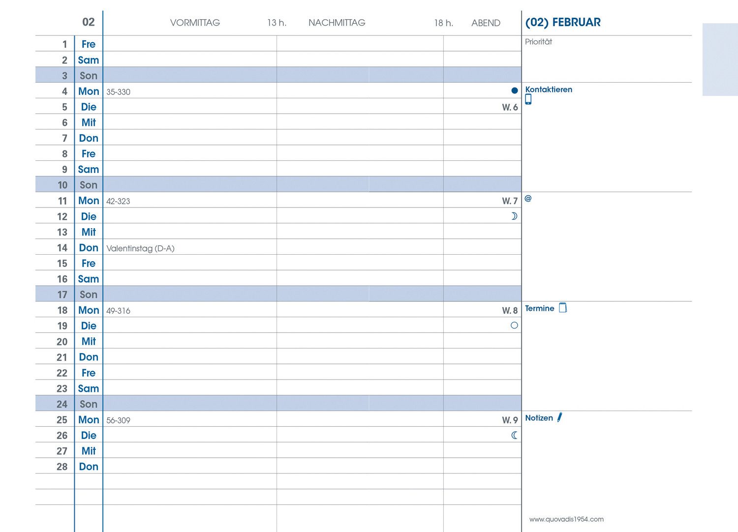 Quo Vadis Terminkalender Quo Vadis 2026 Quo Vadis Einlage Plain