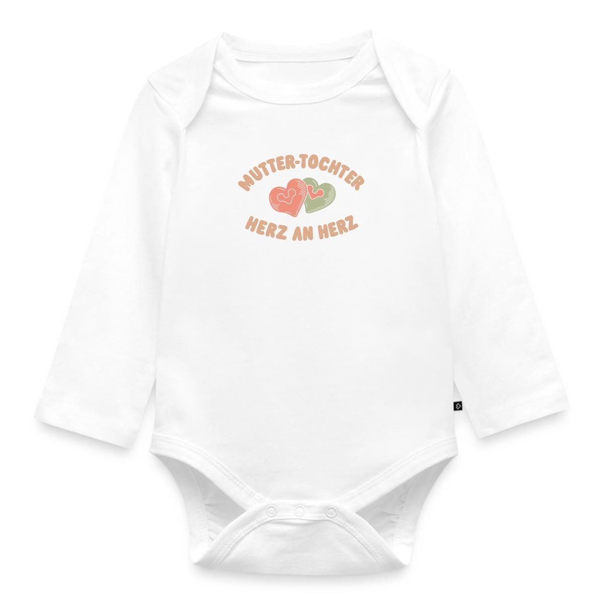 Spreadshirt Langarmbody Mutter-Tochter Herz an Herz Tages Baby Body Langarm (1-tlg)