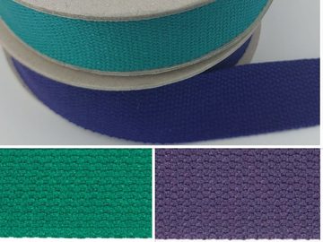 Veno Bastelband Baumwolle- Gurtband 30mm, VENO, sehr stabil, lila oder waldgrün