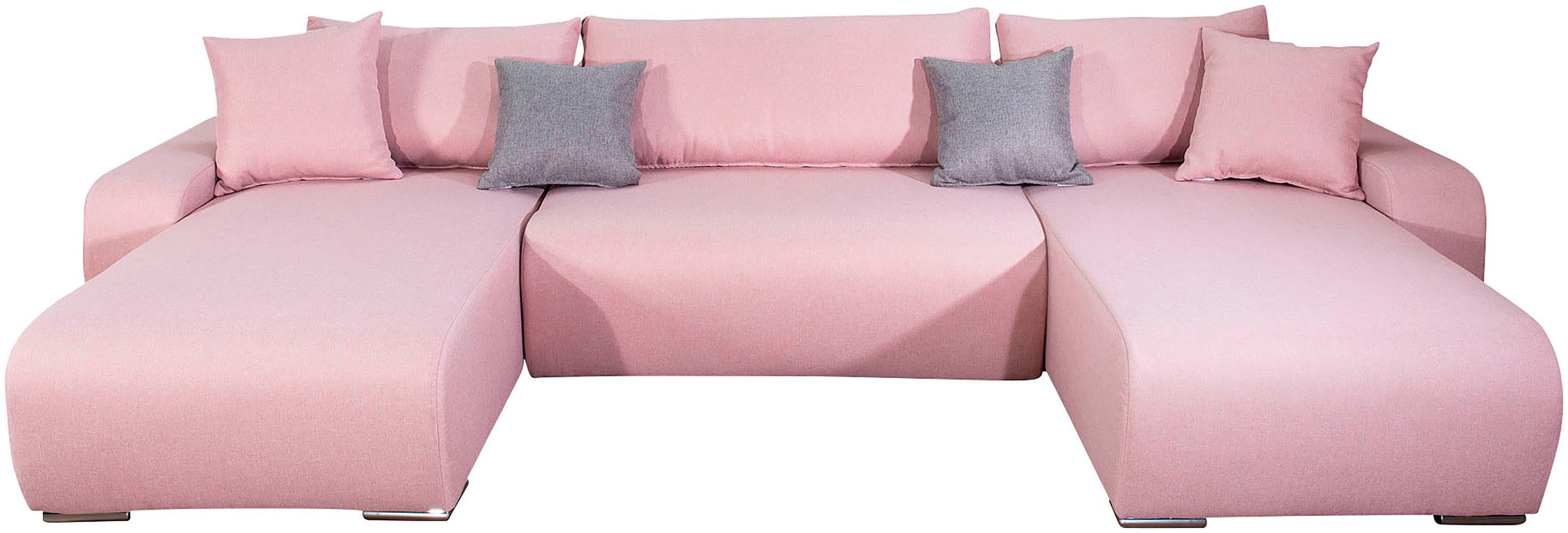 COLLECTION AB Wohnlandschaft Paola U-Form, B: 314 cm, Bettfunktion, Bettkasten & 4 Zierkissen, Federkern