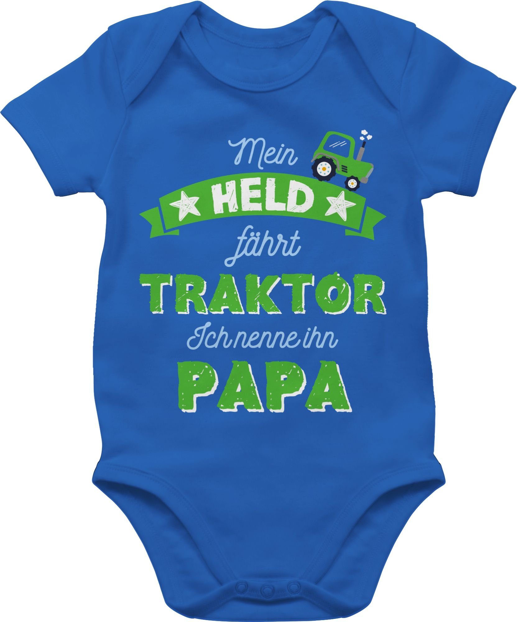 Royalblau Baby 2 Papa Held Vatertag Mein Geschenk Traktor Shirtracer Shirtbody fährt