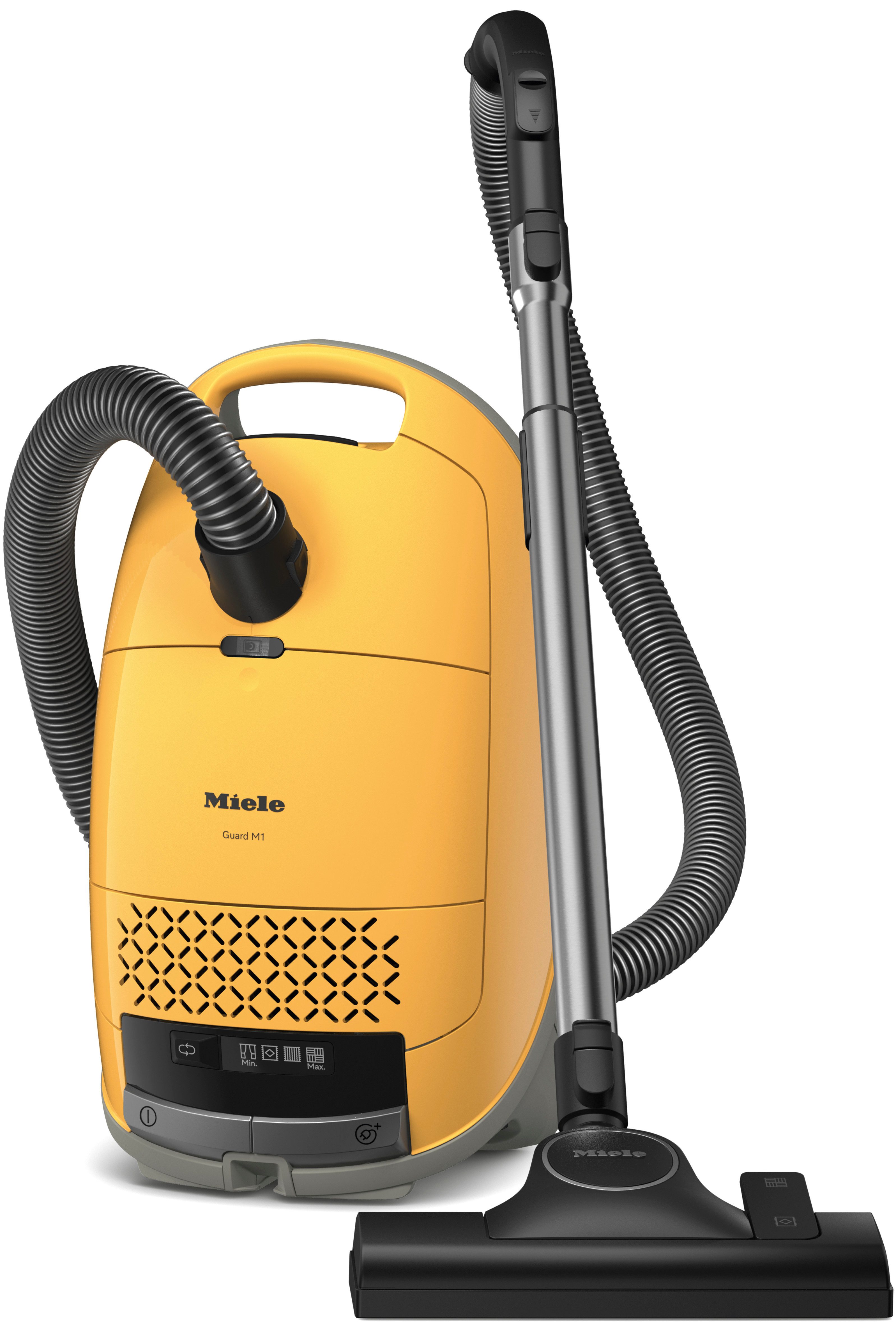 Miele Bodenstaubsauger Guard M1 Sunsetgelb mit ComfortFit, Nachfolger Complete C2, 890 W, mit Beutel, Starke Saugleistung, AirClean Filter, integriertes Zubehör