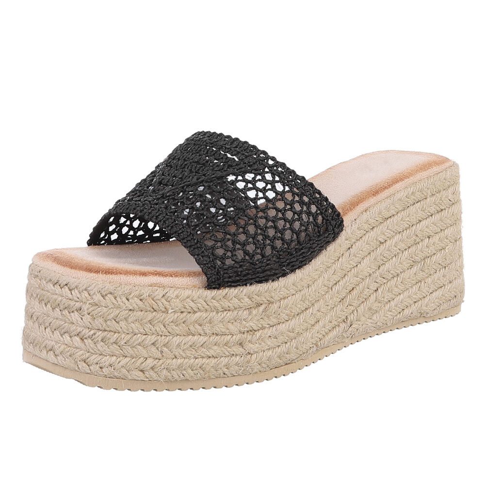 Modische Wedges mit geflochtener Sohle für Damen Plateausandaletten