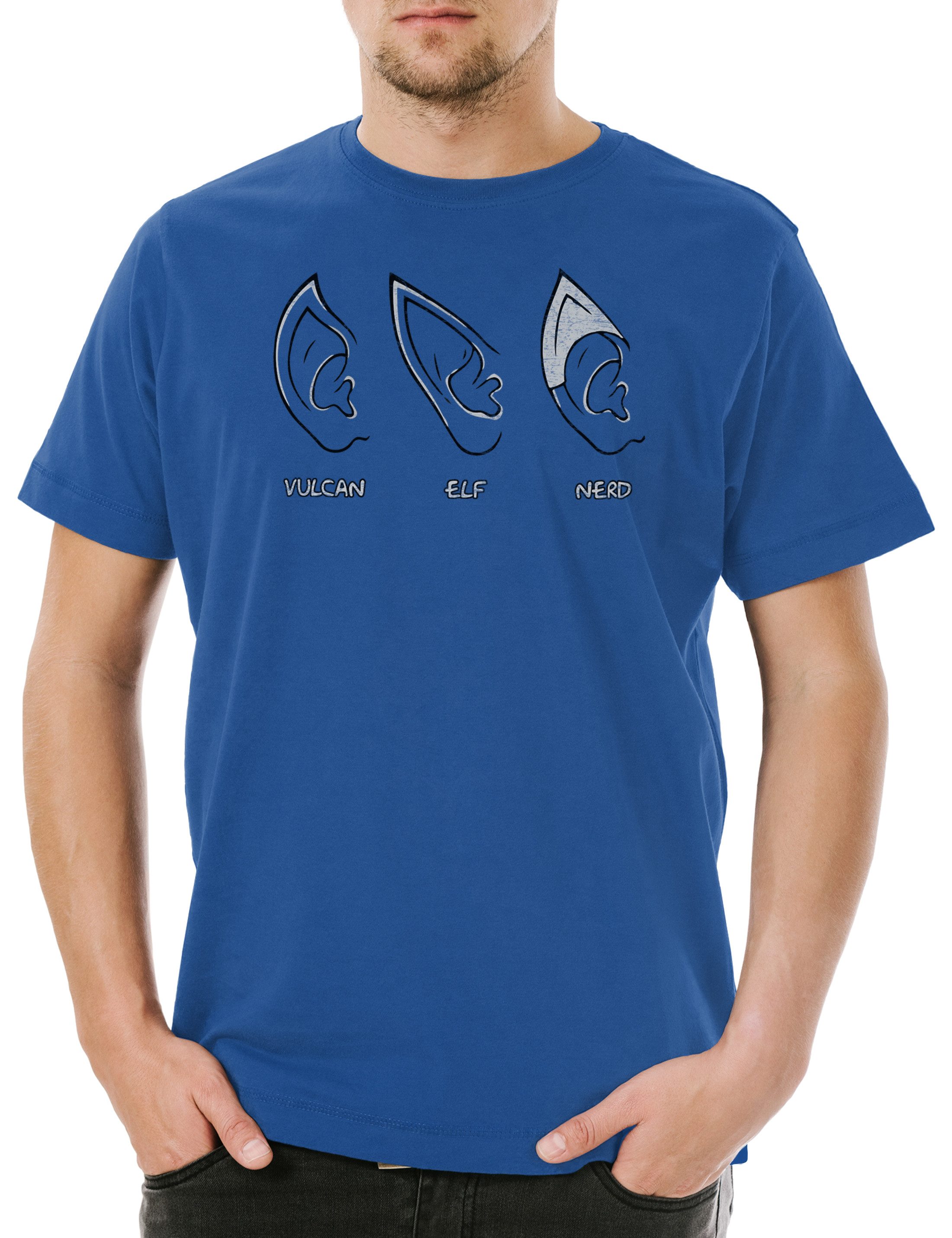 Print-Shirt Ears Herren T-Shirt Geek Nerd Ohren Gamer Fun Games Gaming Video RPG