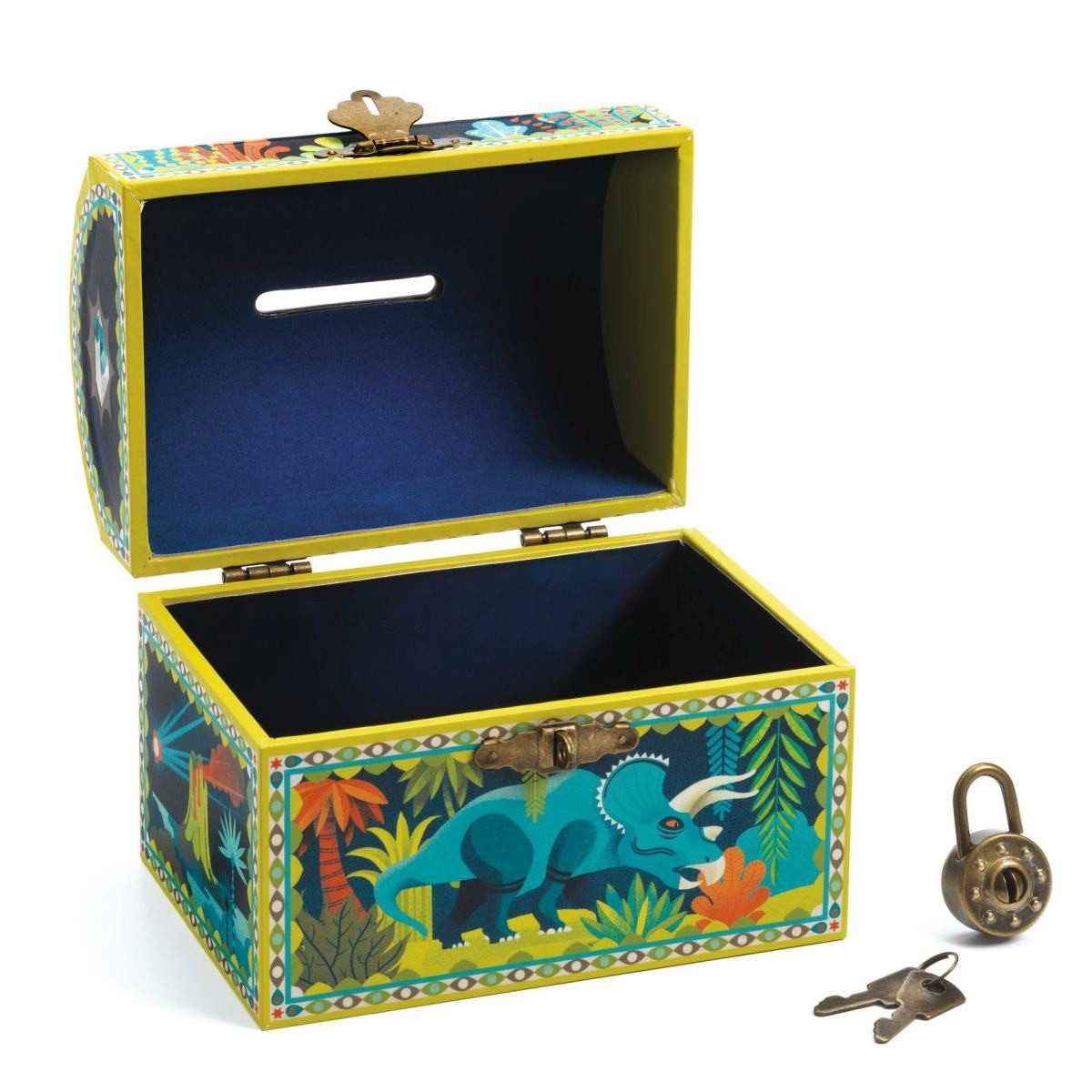 DJECO Spardose Dinosaurier Schatztruhe mit Schloss günstig online kaufen