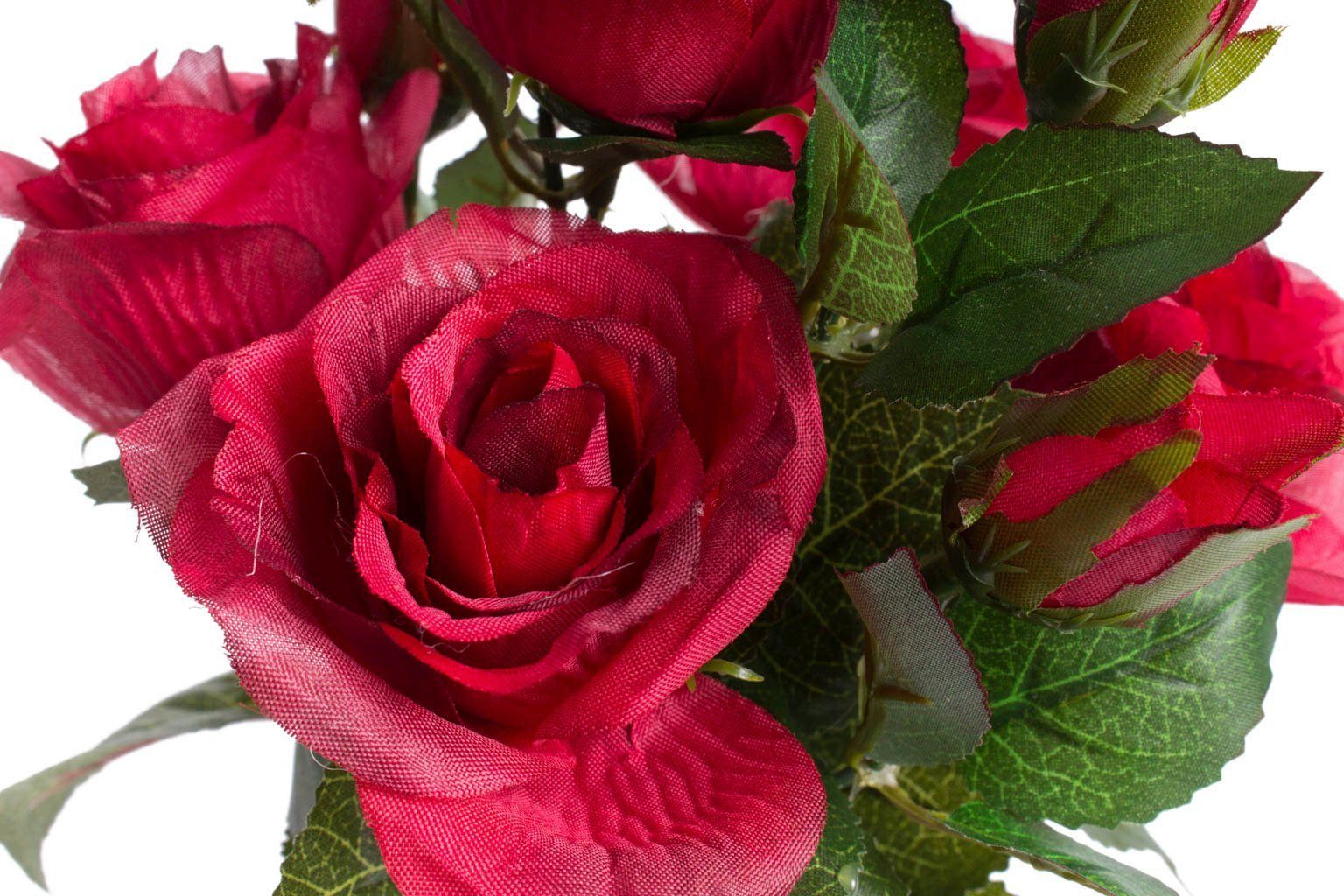 Kunstblume Rosenbusch Rose, cm 27 Botanic-Haus, Höhe