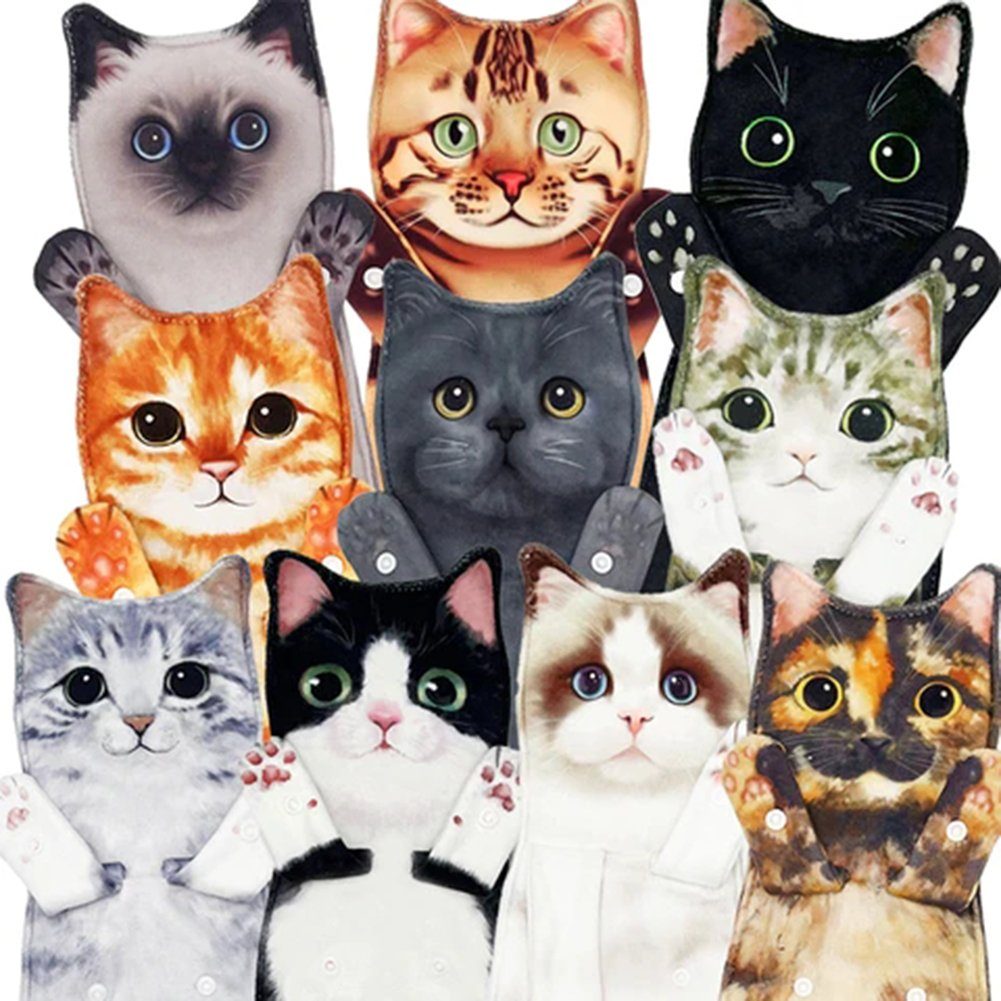 Blusmart Handtuch cat Mehrzweck-Mikrofaser-Gesichtshandtuch, Set Katzenhandtuch, Zum tabby Niedliches