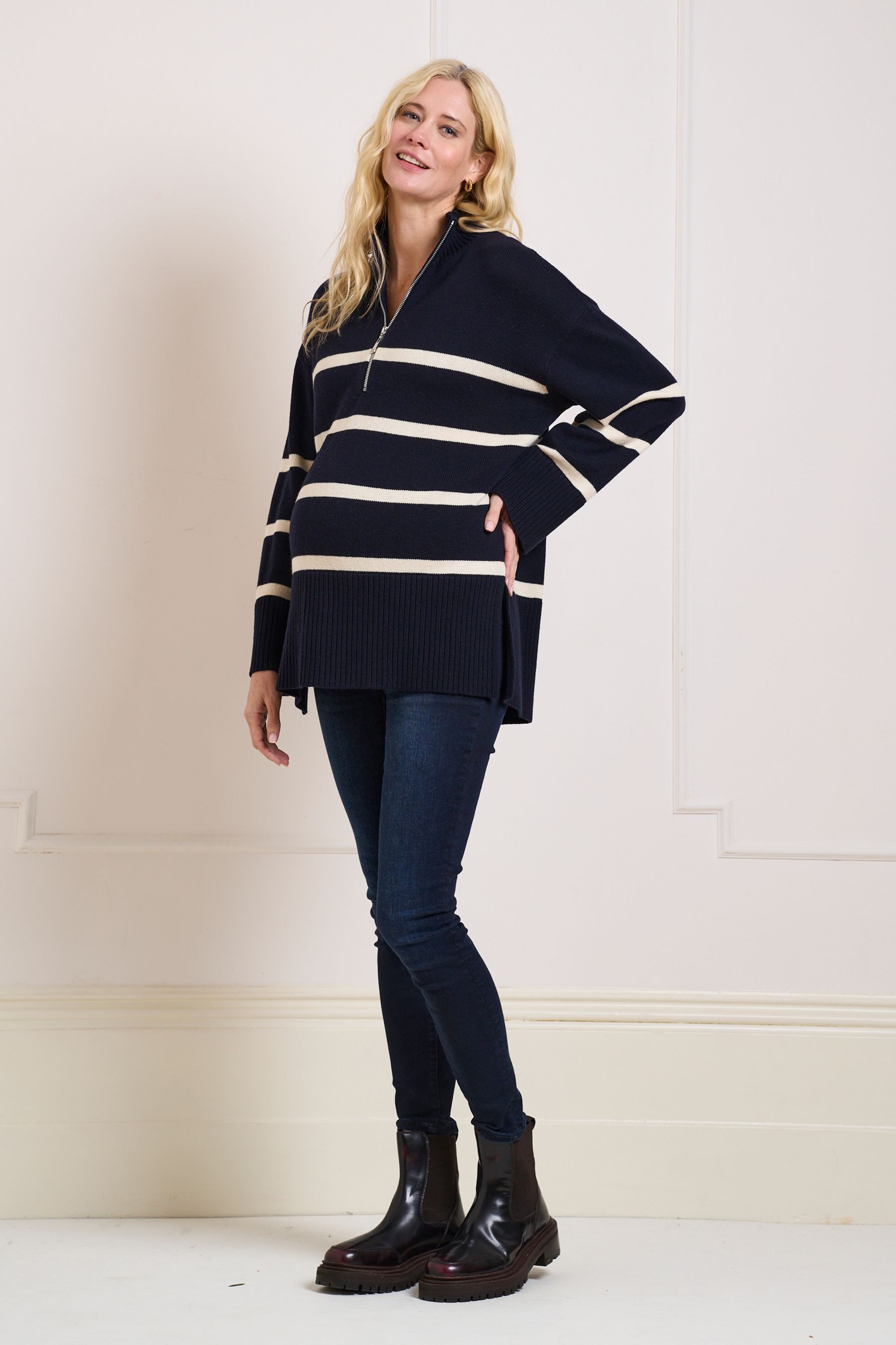 Seraphine Strickpullover Seraphine Pullover mit Wolle Umstands-/Stillmode (1-tlg)
