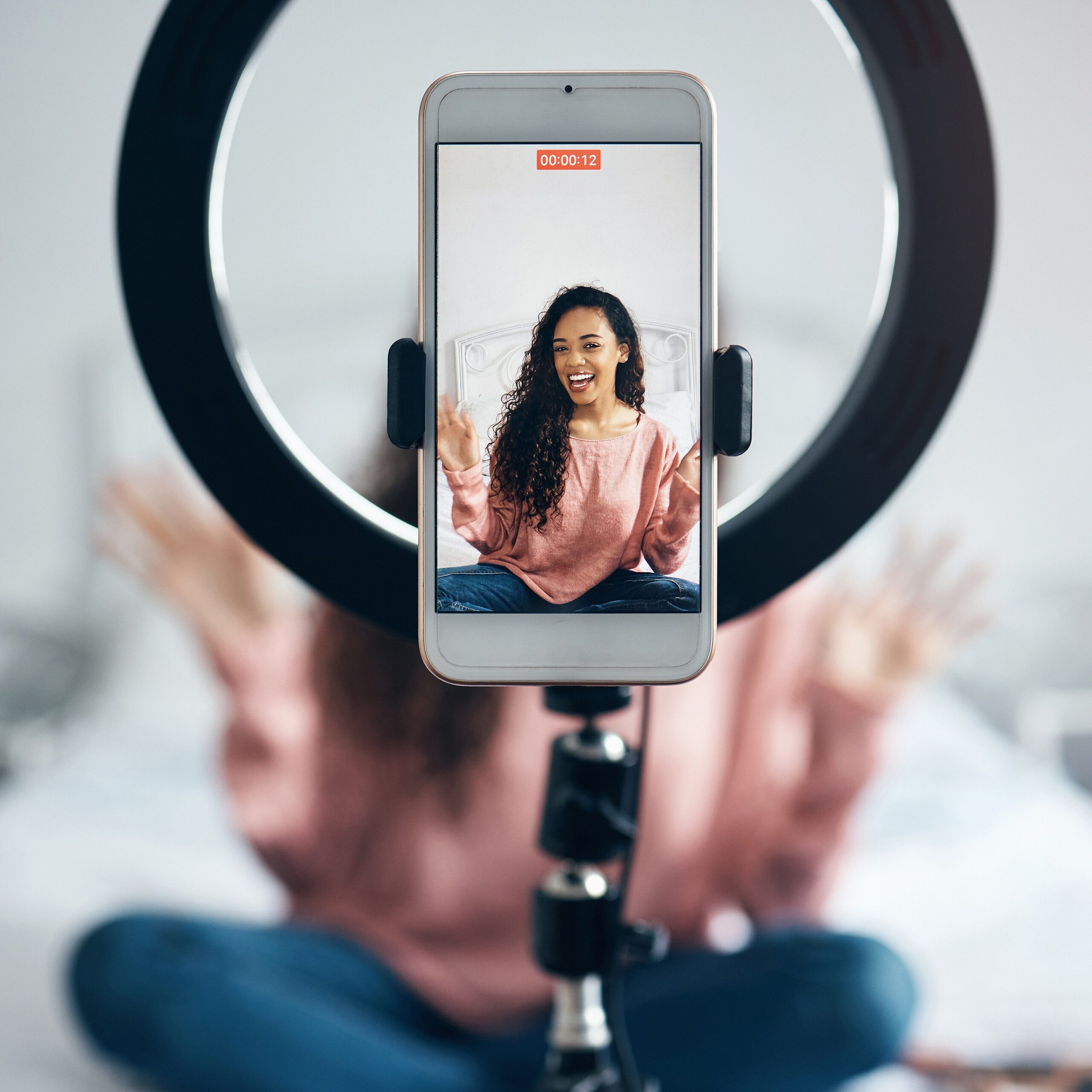 relaxdays Ringlicht LED Ringlicht mit Stativ