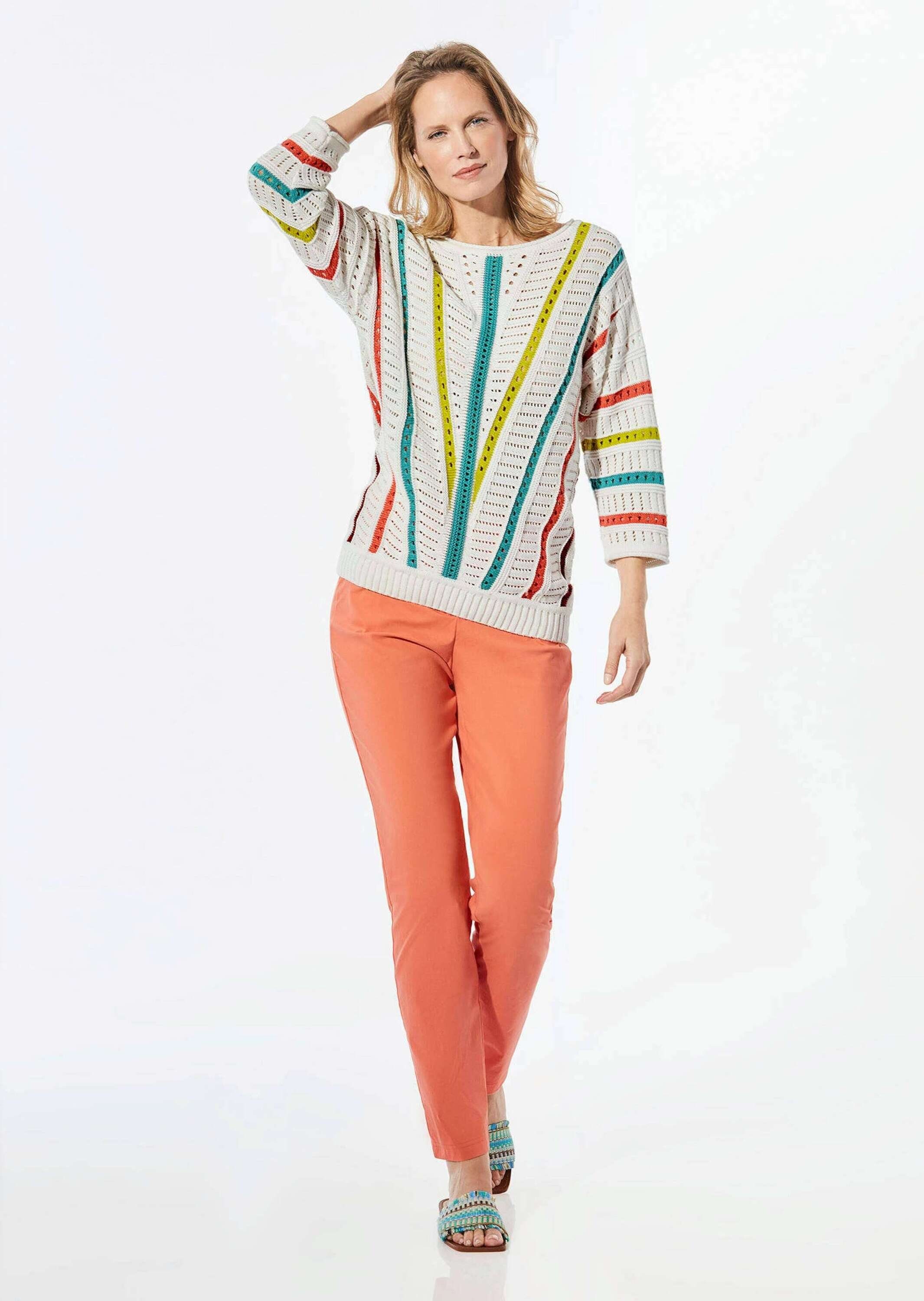 GOLDNER Strickpullover Kurzgröße: Strickpullover mit U-Boot-Ausschnitt günstig online kaufen