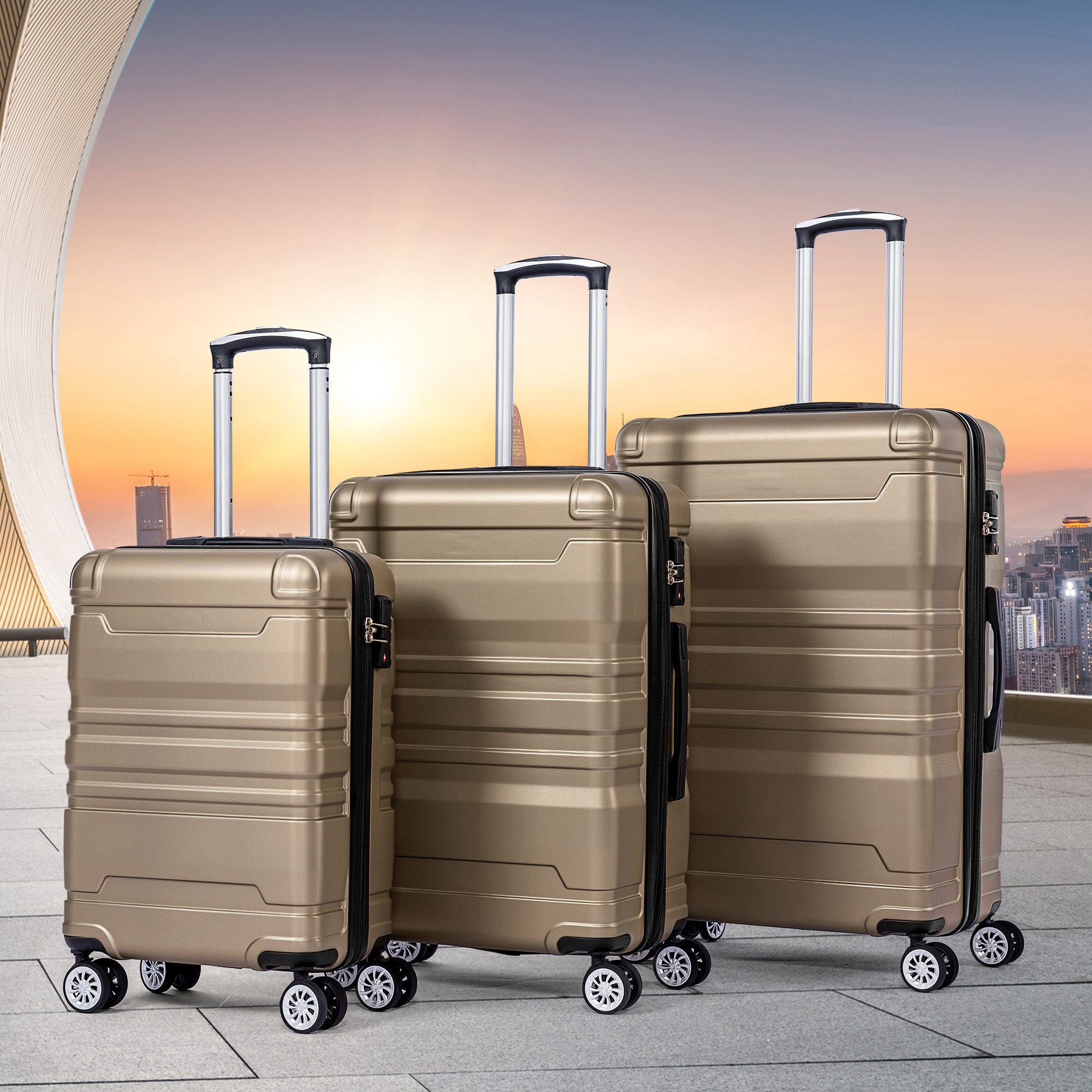 REDOM Hartschalen-Trolley Stilvoller Hartschalenkoffer mit TSA-Zahlenschloss, leichter Чемоданы
