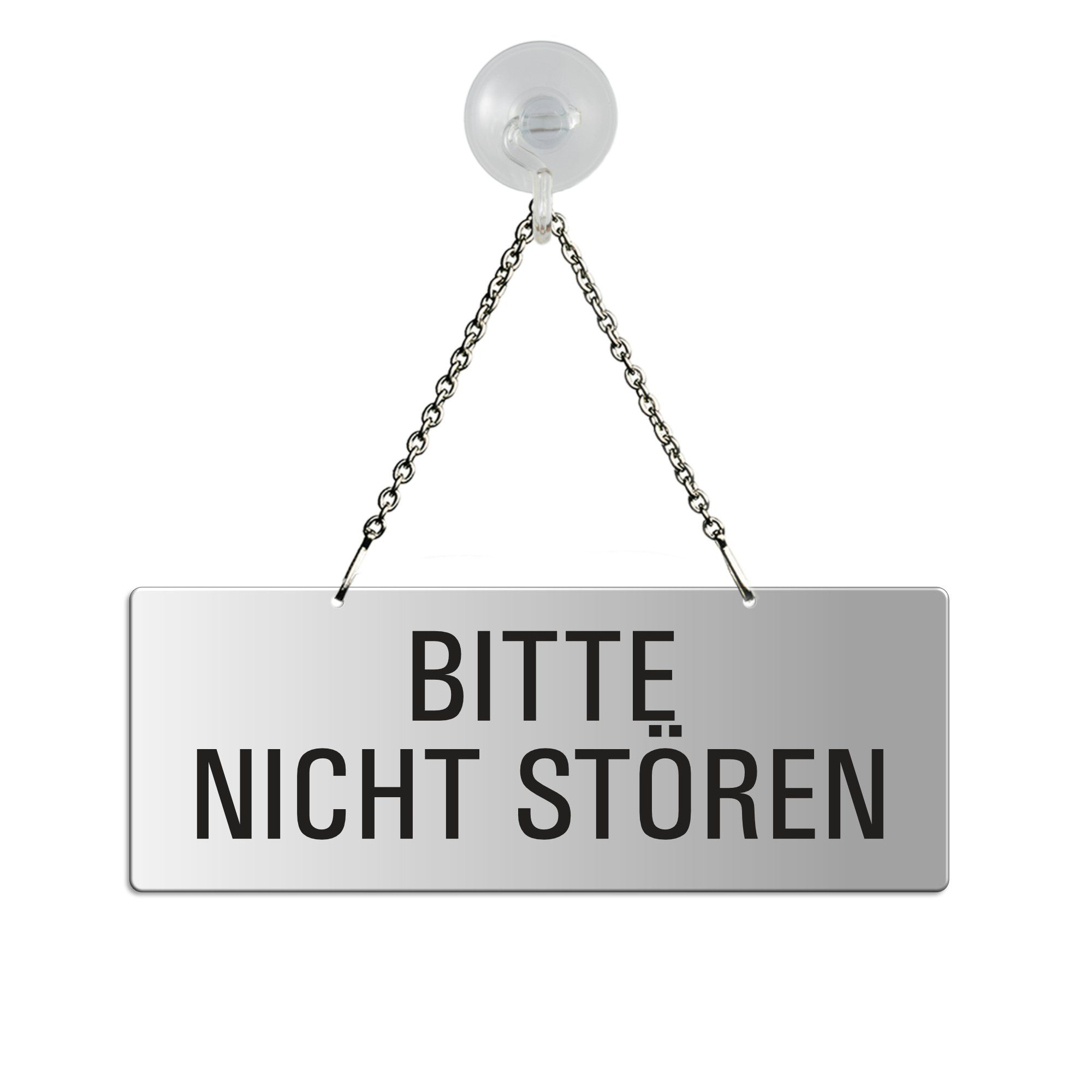 2er Set Schilder Ziehen Drücken 150x40mm - Aluminium Edelstahloptik - Made In Germany