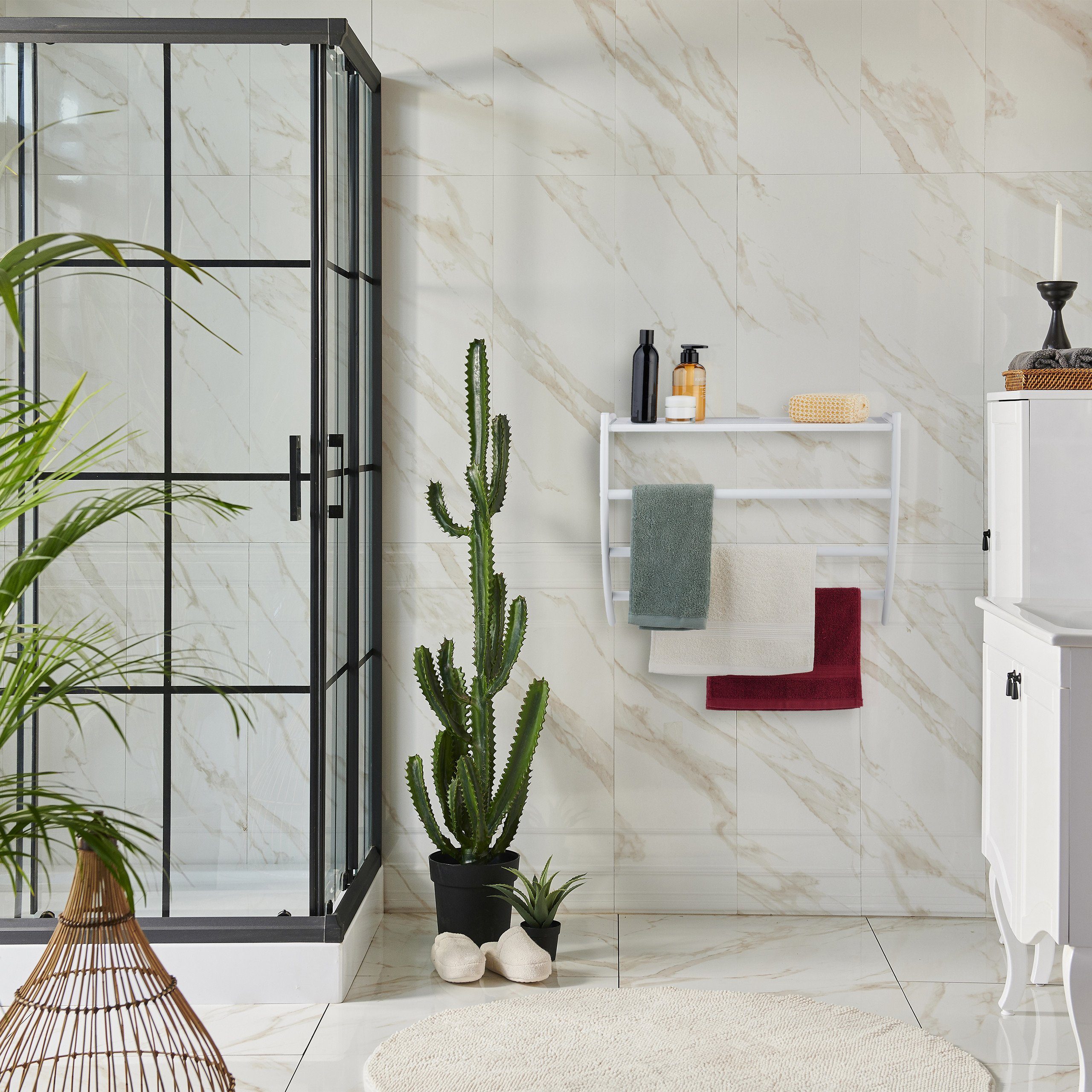 relaxdays Handtuchhalter Weißer Handtuchhalter für die Wand günstig online kaufen