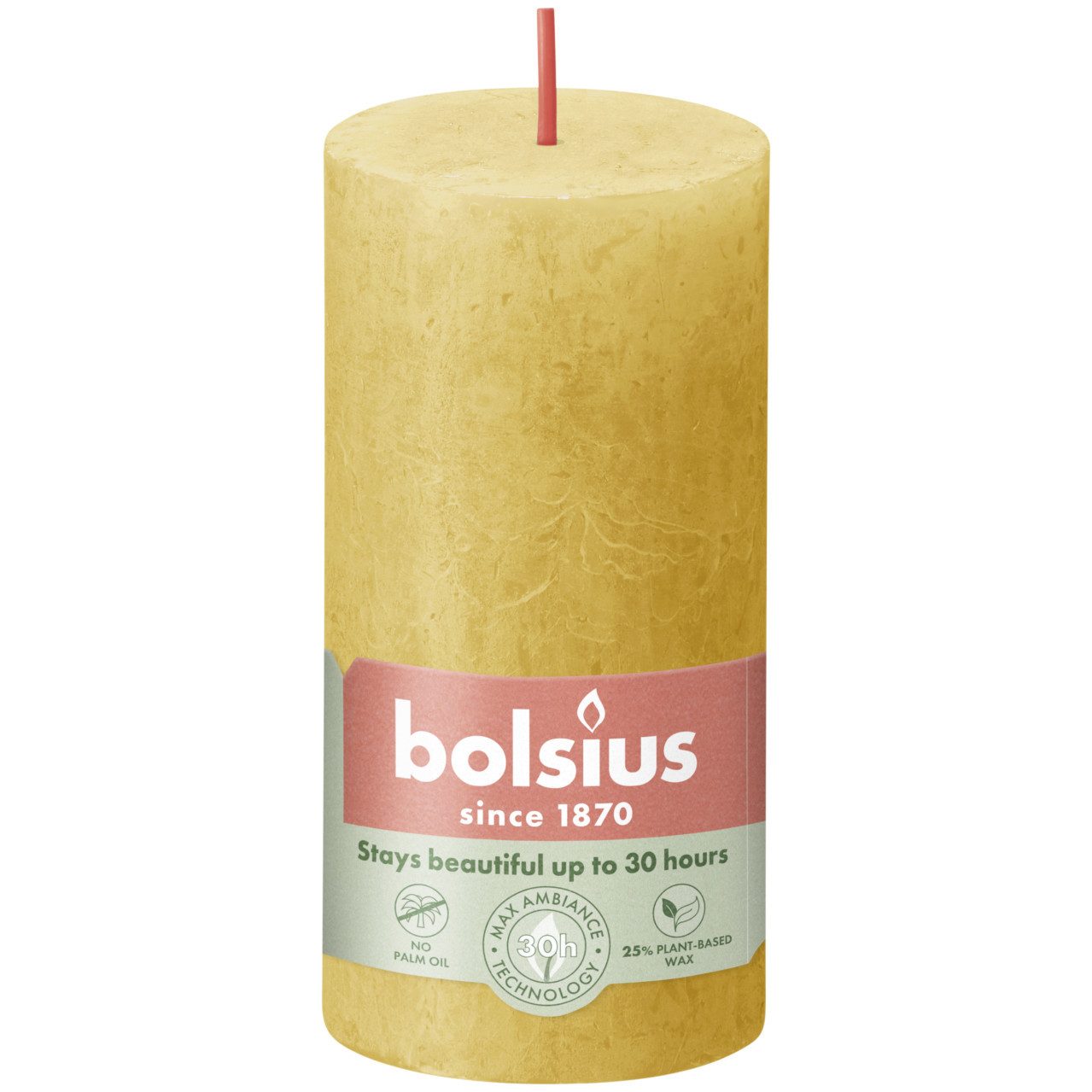 Bolsius Stumpenkerze Bolsius Rustik Stumpenkerze honigwabengelb, Höhe: