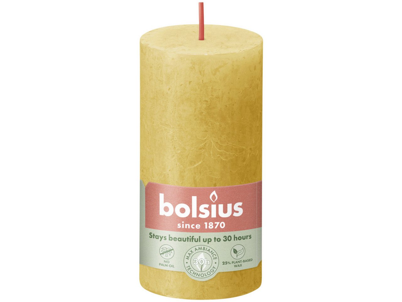 Bolsius Stumpenkerze Bolsius Rustik Stumpenkerze honigwabengelb, Höhe: