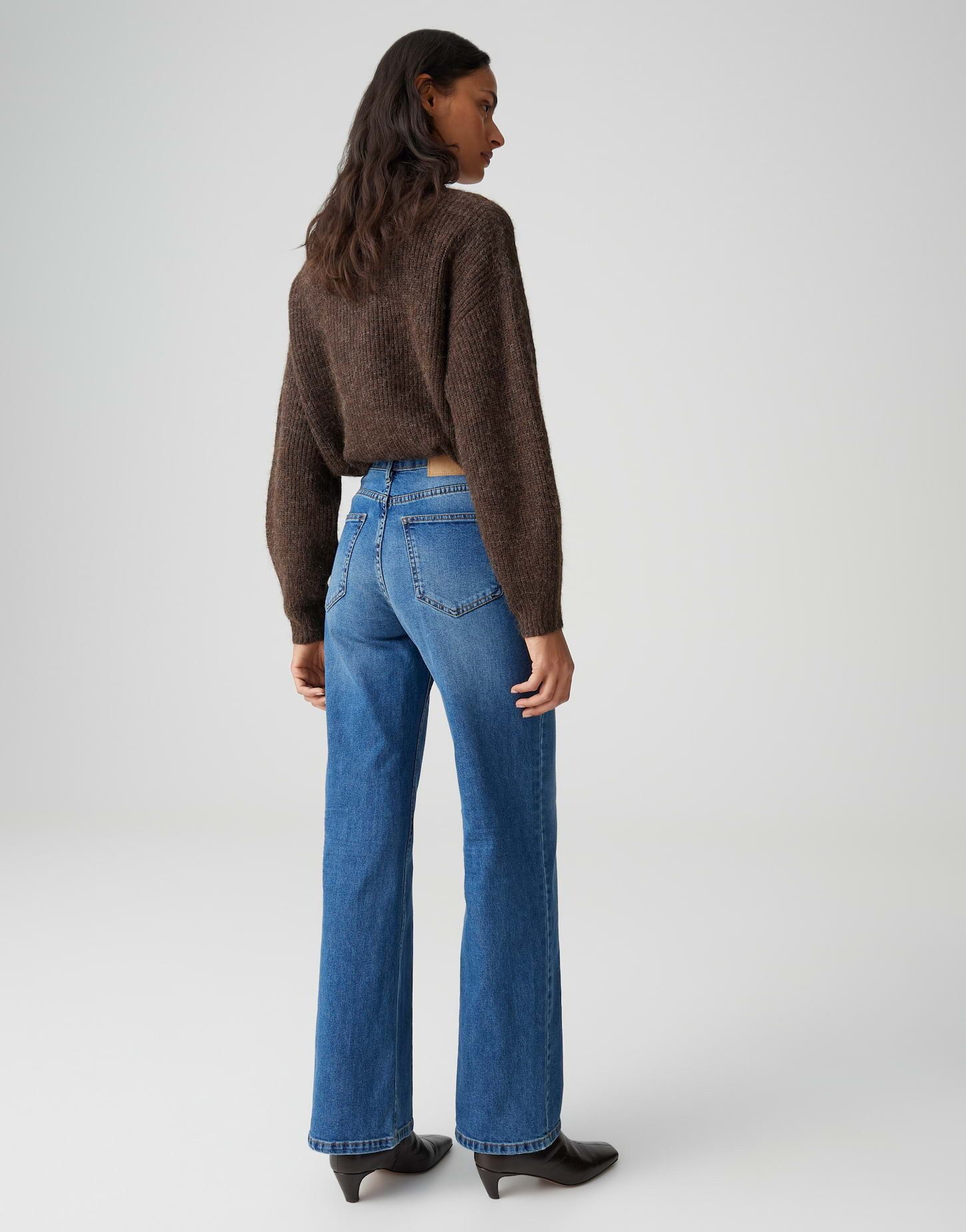OPUS Weite Jeans MIVY CITY aus Dry Indigo® High Rise Wide Leg, Long, Crinkle-Effekte