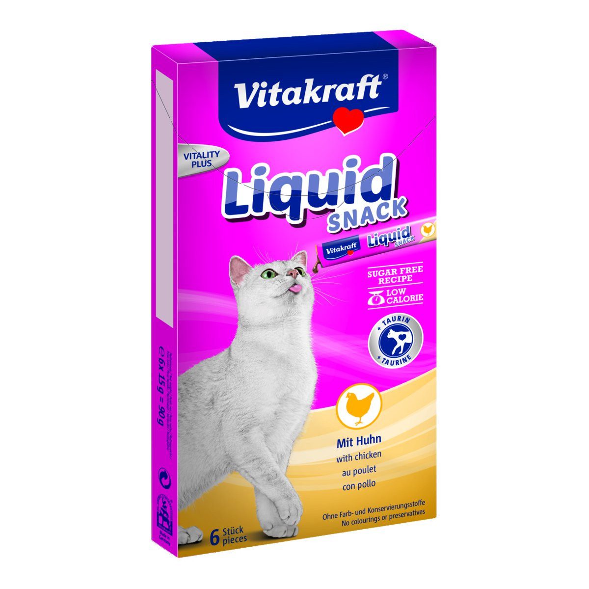 Vitakraft Katzensnack Cat Liquid Snack Huhn, 90g, Snack für: Katzen von Vitakraft