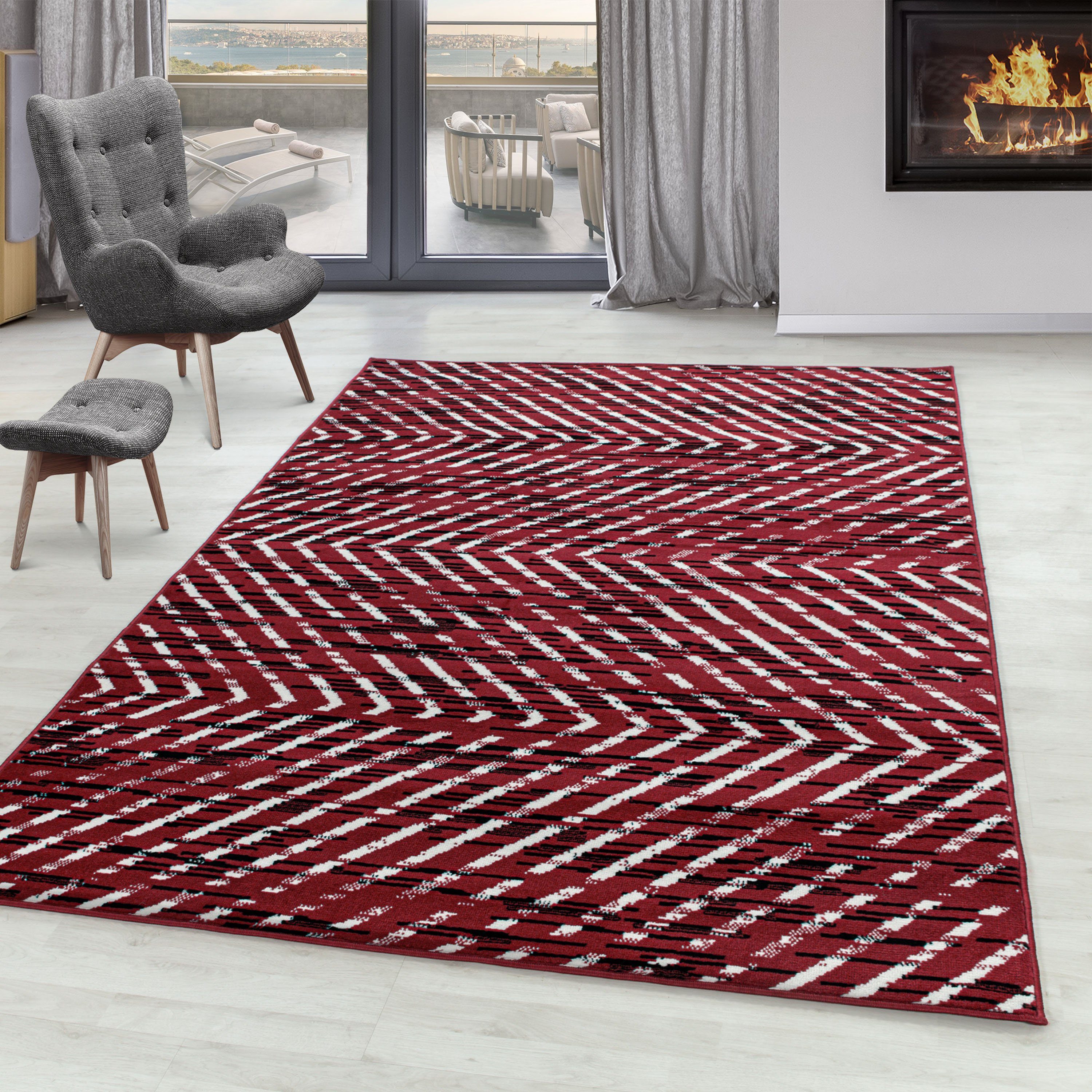 SIMPEX24 Designteppich Geometrisch Design, Läufer, Höhe: günstig online kaufen
