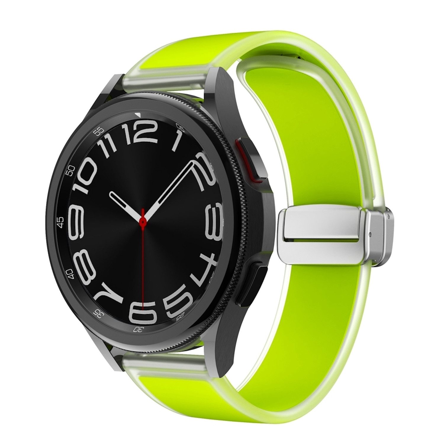 Wigento Smartwatch-Armband Für Samsung Galaxy Watch FE 6 5 4 Magnetisches Silikon Armband Grün