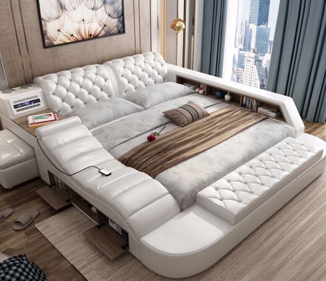 Doppel Bett, Multifunktion Betten 180x200 JVmoebel Bett Polster Luxus Wasser