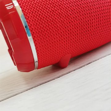 Kaku Tragbarer 5.0 Speaker 360 Stereo Surround LED Beleuchtung Rot Bluetooth-Lautsprecher