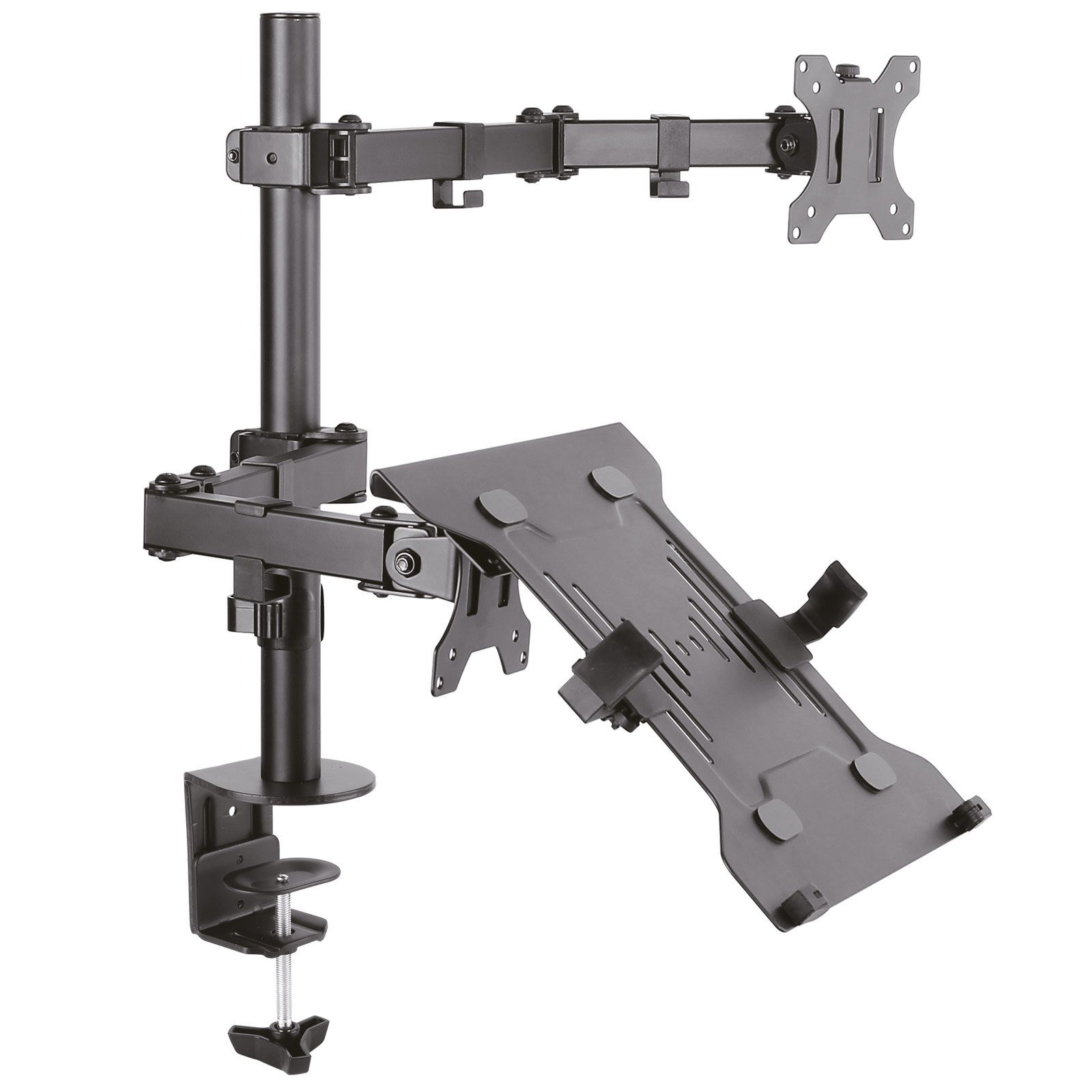 Drall Instruments Monitor-Halterung LT15-IP27B, (bis 32 Zoll, 1-tlg., Tischhalterung mit LCD LED Monitor Halter und Laptop Notebook Ablage)