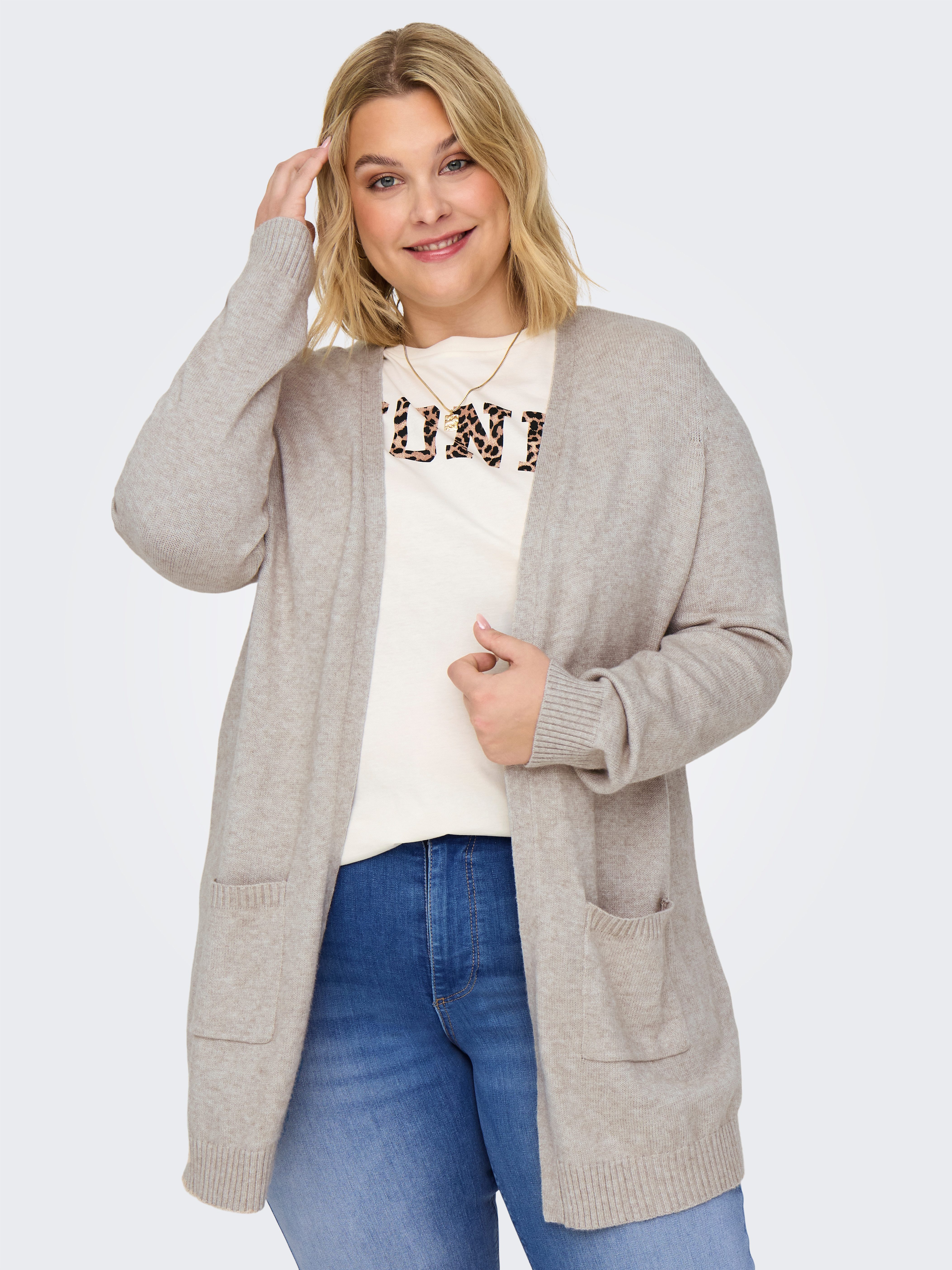 ONLY CARMAKOMA Strickjacke CARESLY L/S OPEN günstig online kaufen
