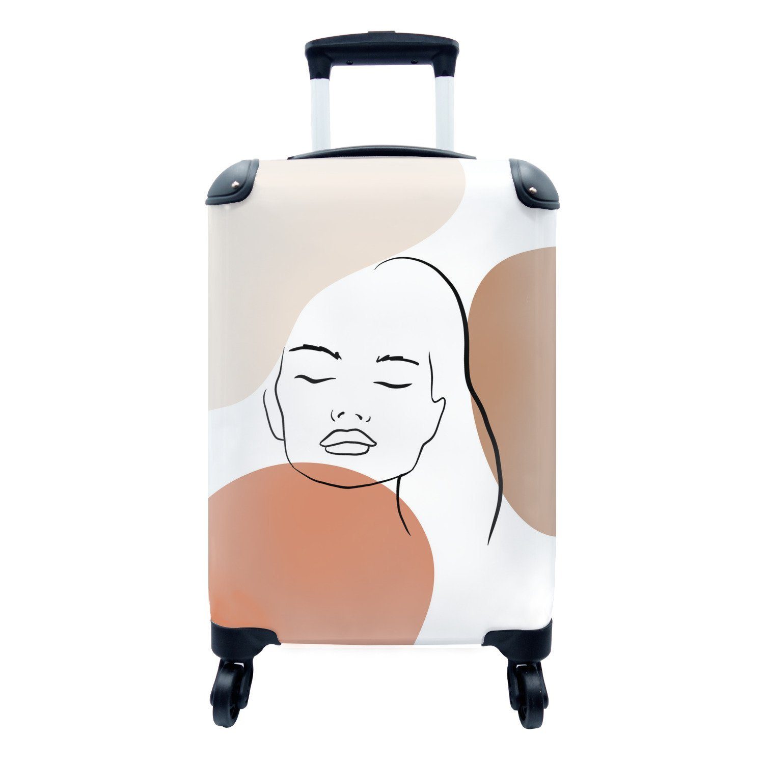 4 Reisetasche Reisekoffer Handgepäck rollen, - für mit Frau MuchoWow - Trolley, Handgepäckkoffer Ferien, Rollen, Pastell Flecken,